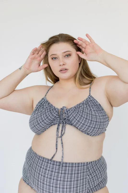Neve Bikini Top - Graphic Gingham sold by WRAY