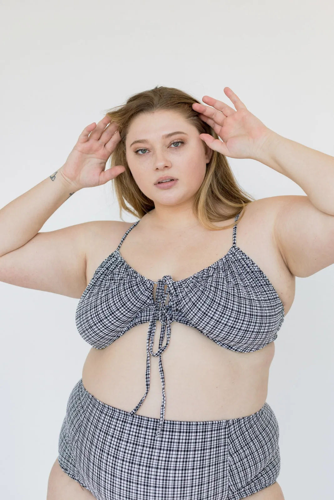 Neve Bikini Top - Graphic Gingham sold by WRAY