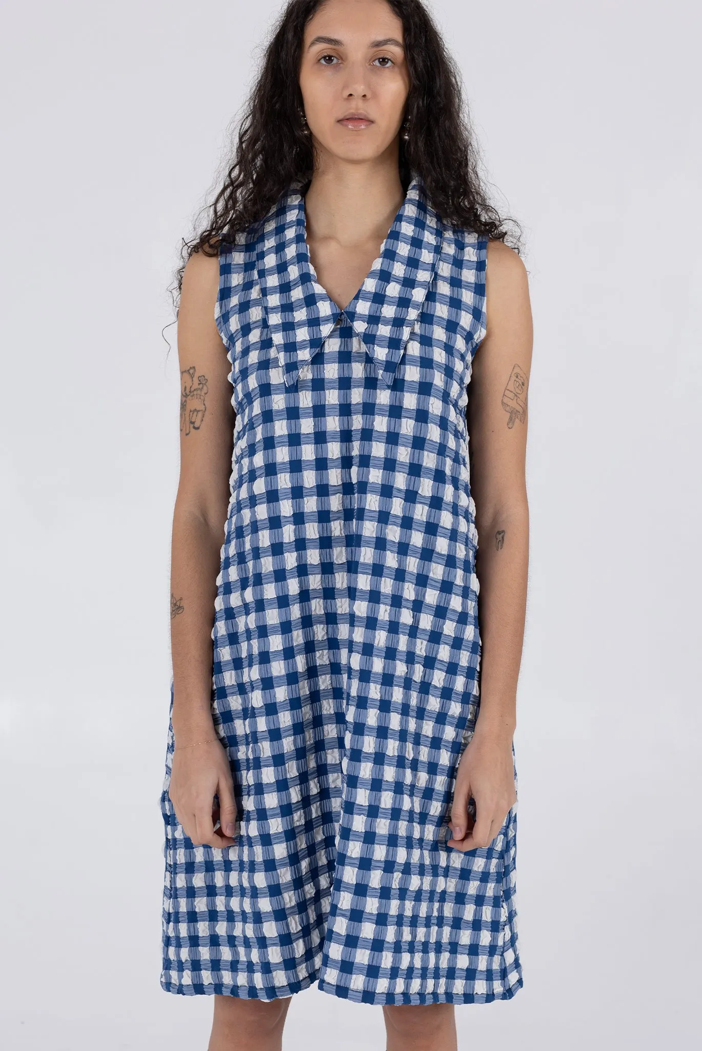 Brooks Dress - Navy Check sold by WRAY product image thumbnail 3