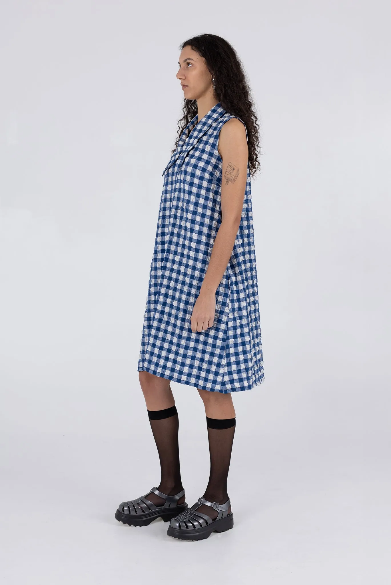 Brooks Dress - Navy Check sold by WRAY product image thumbnail 4