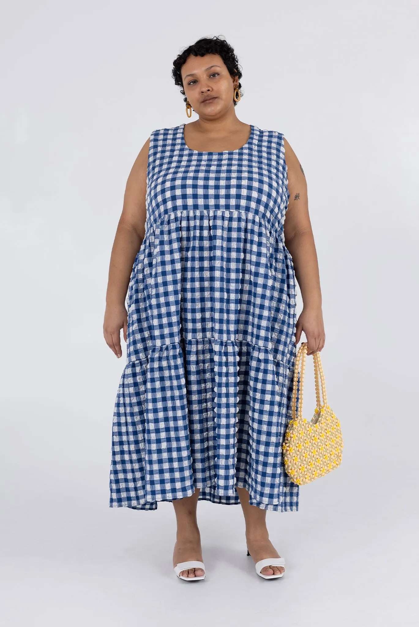 Austin Dress - Navy Check sold by WRAY product image thumbnail 2