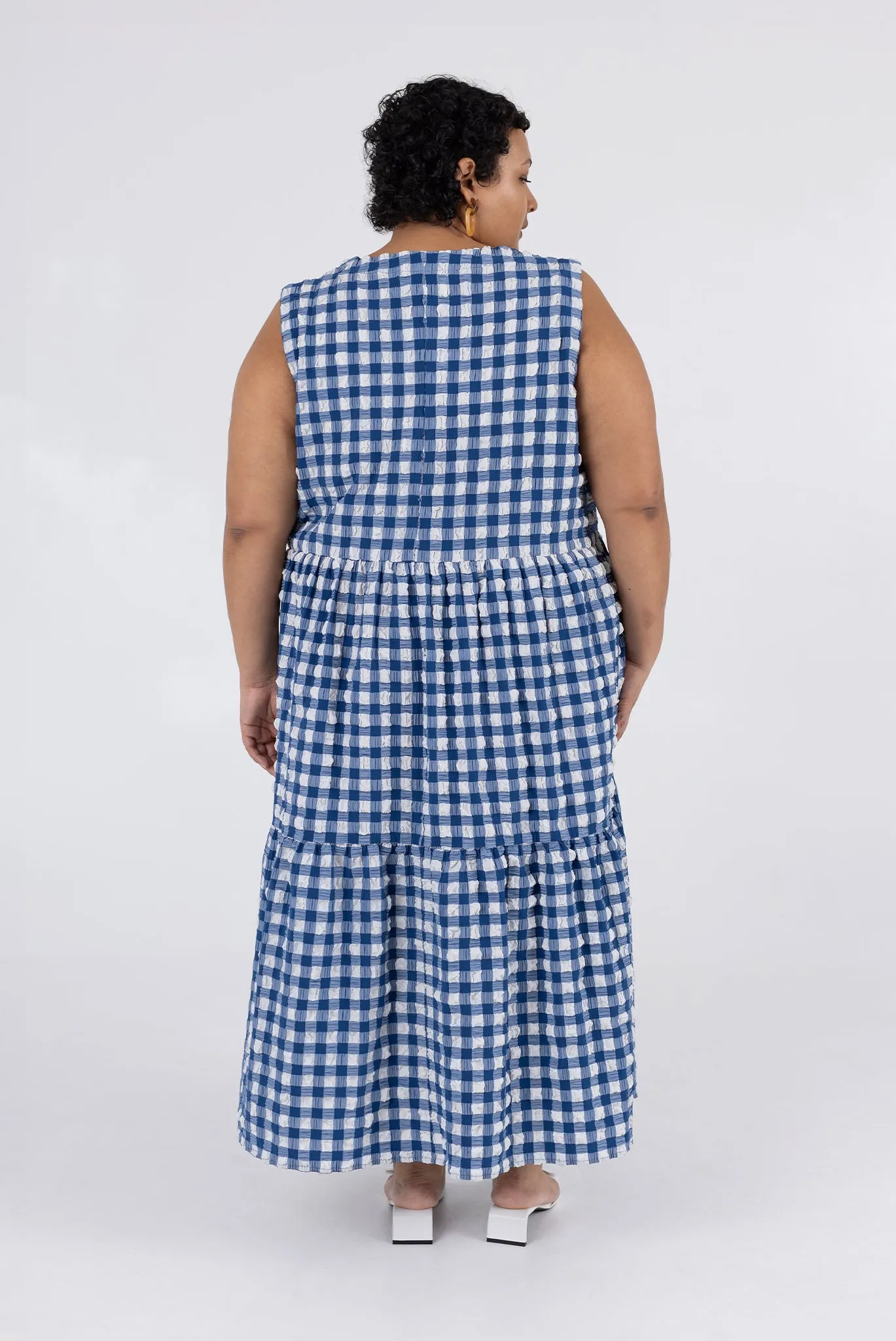 Austin Dress - Navy Check sold by WRAY product image thumbnail 5