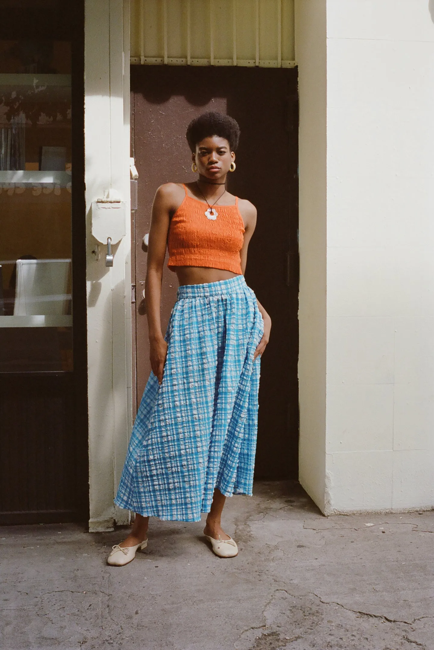 Archive | Saturday Skirt - Ocean Gingham sold by WRAY product image thumbnail 4