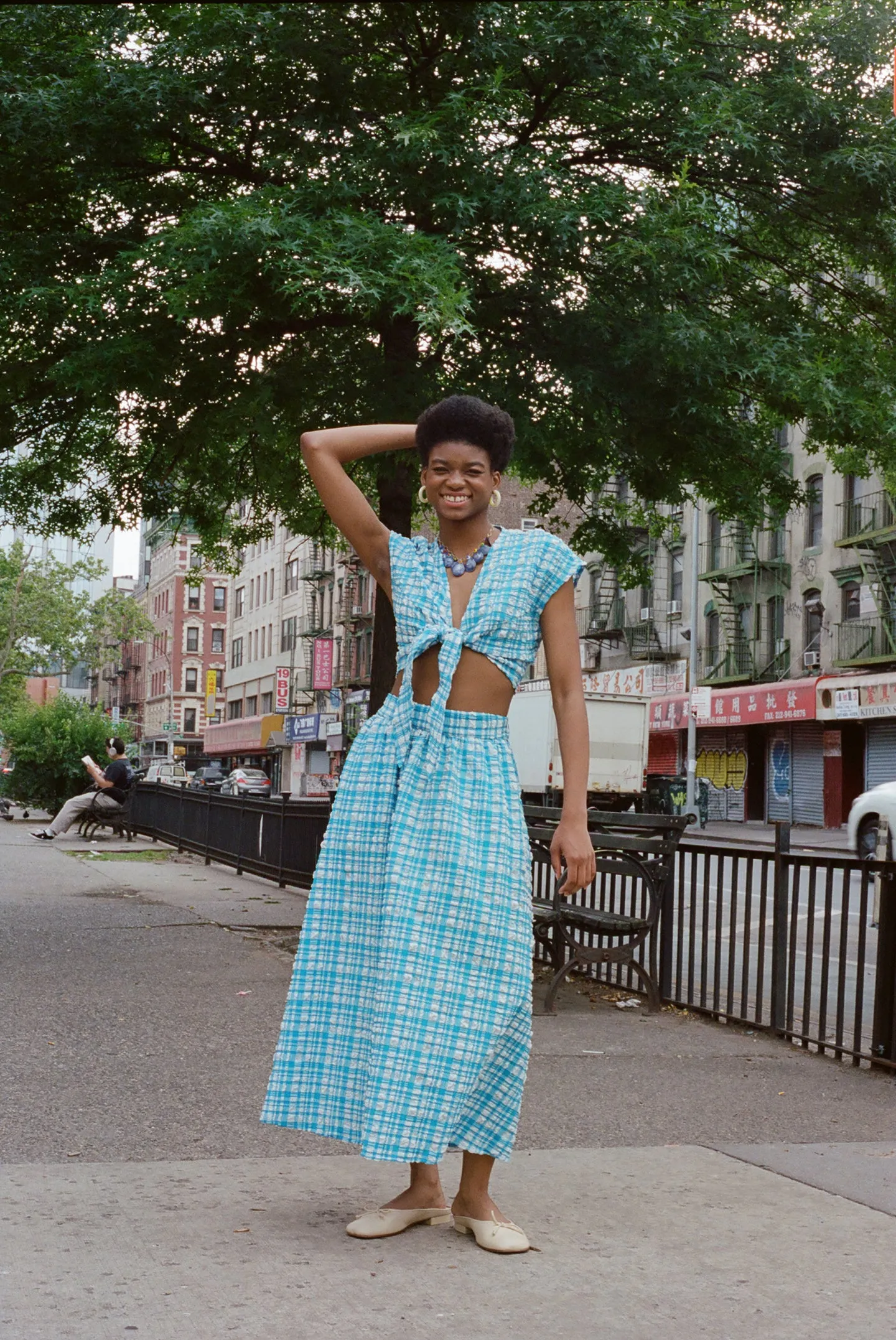 Archive | Saturday Skirt - Ocean Gingham sold by WRAY product image thumbnail 3