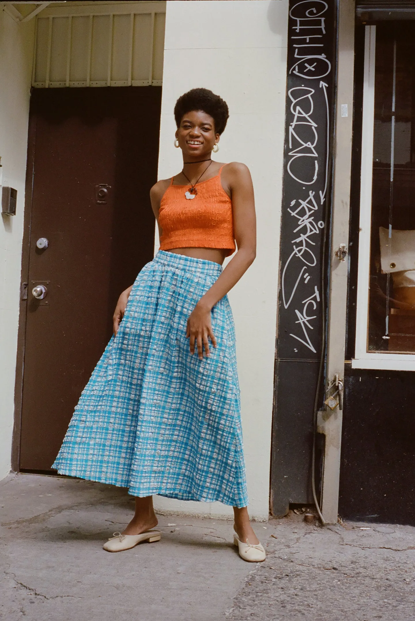 Archive | Saturday Skirt - Ocean Gingham sold by WRAY