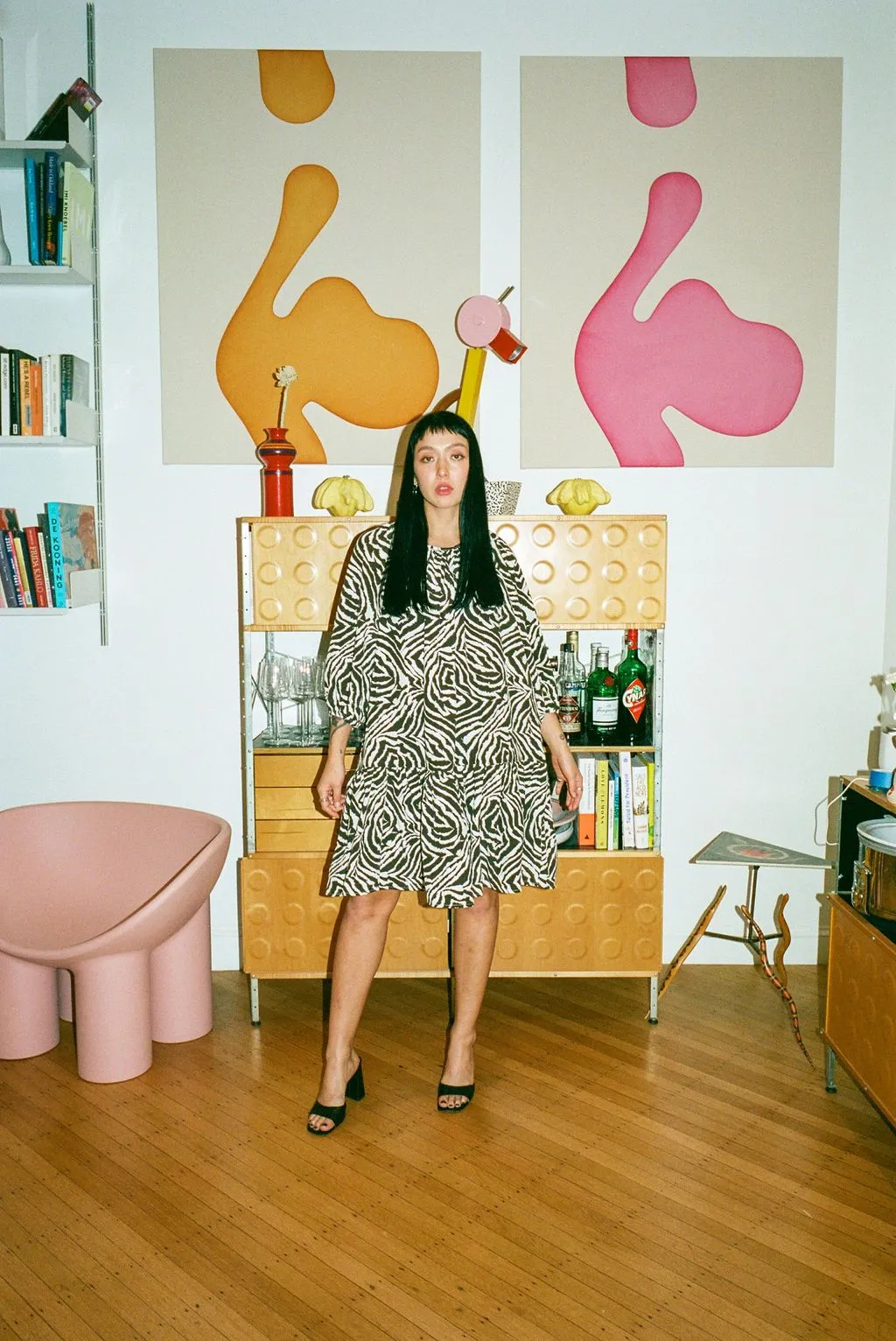 Daria Dress - Chocolate Zebra Swirl sold by WRAY