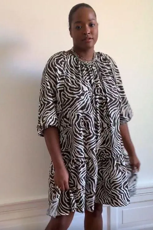 Daria Dress - Chocolate Zebra Swirl sold by WRAY product image thumbnail 5