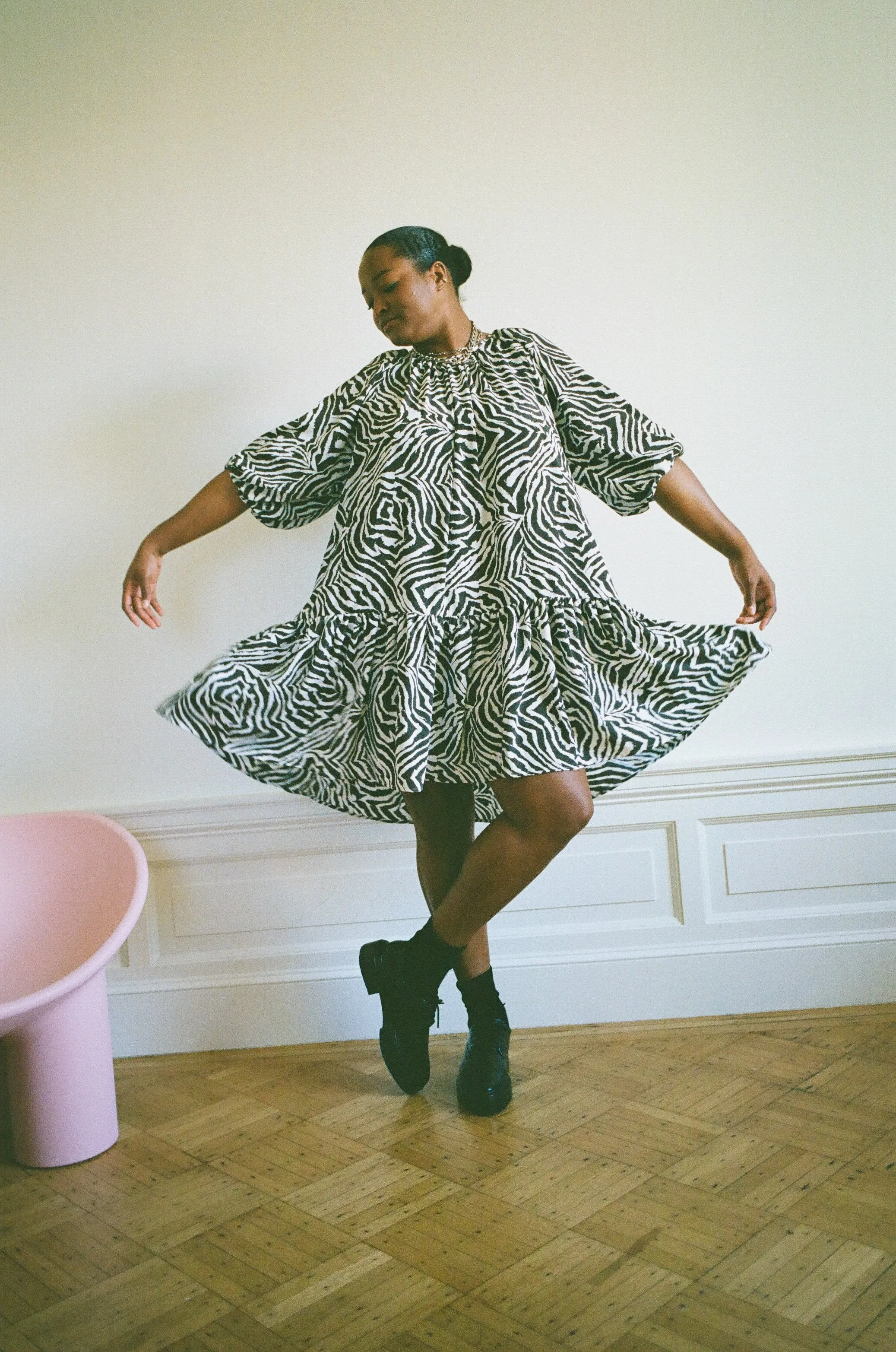 Daria Dress - Chocolate Zebra Swirl sold by WRAY product image thumbnail 4