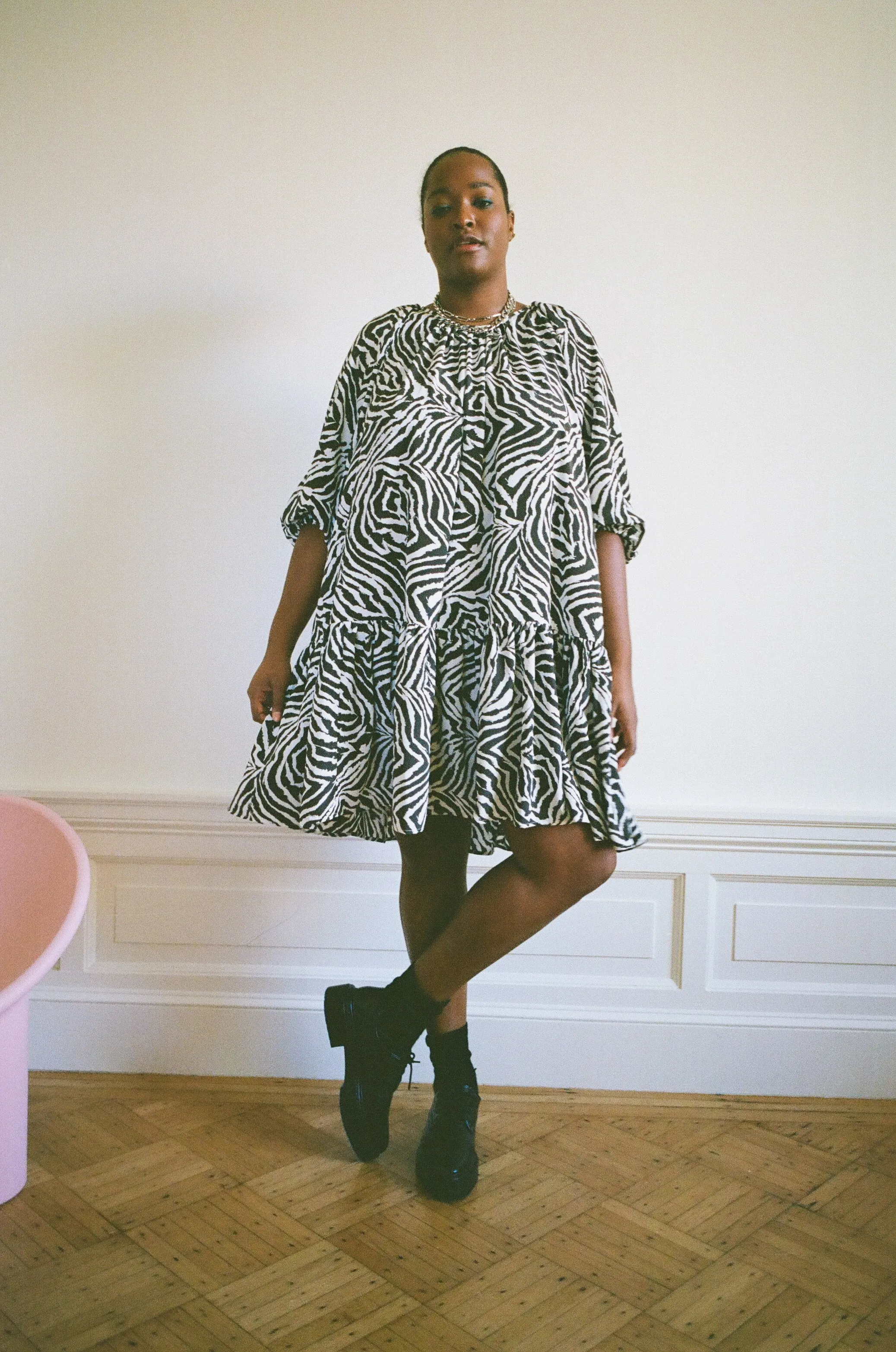 Daria Dress - Chocolate Zebra Swirl sold by WRAY product image thumbnail 3