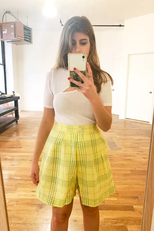 Bermuda Shorts - Avocado Plaid sold by WRAY