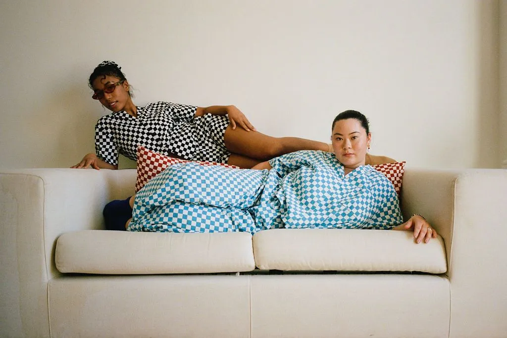 Long Lounge TOP ONLY - Aqua Check sold by WRAY product image thumbnail 5