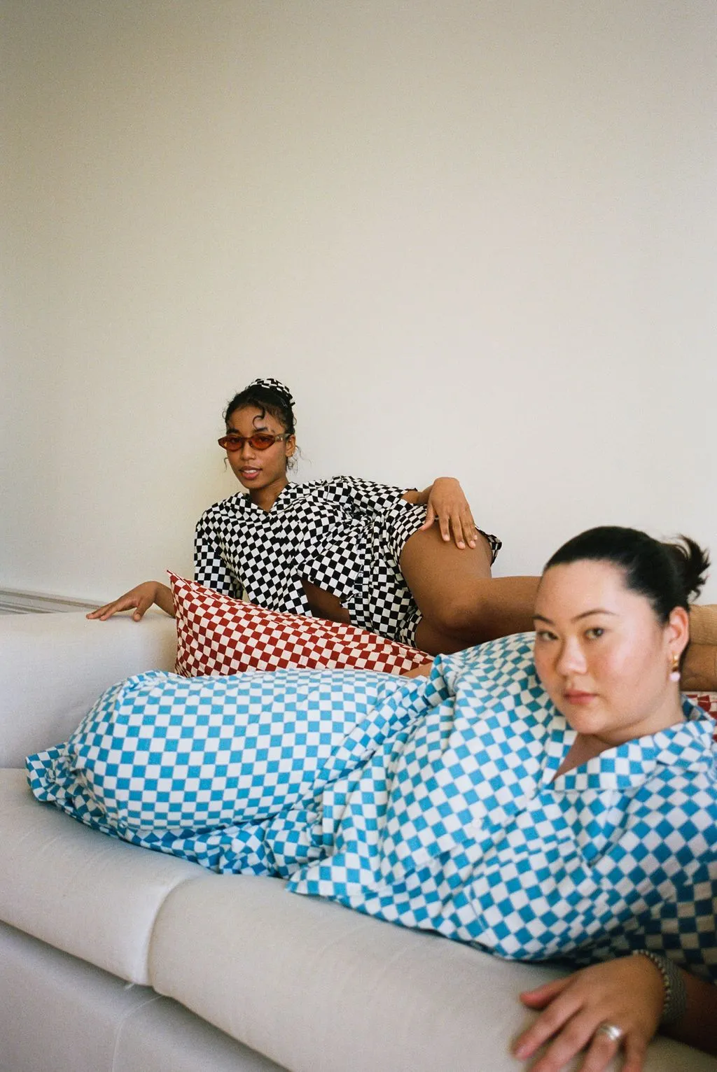 Long Lounge BOTTOM ONLY - Aqua Check sold by WRAY