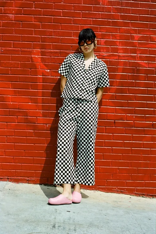 Long Lounge BOTTOM ONLY - Black Check sold by WRAY