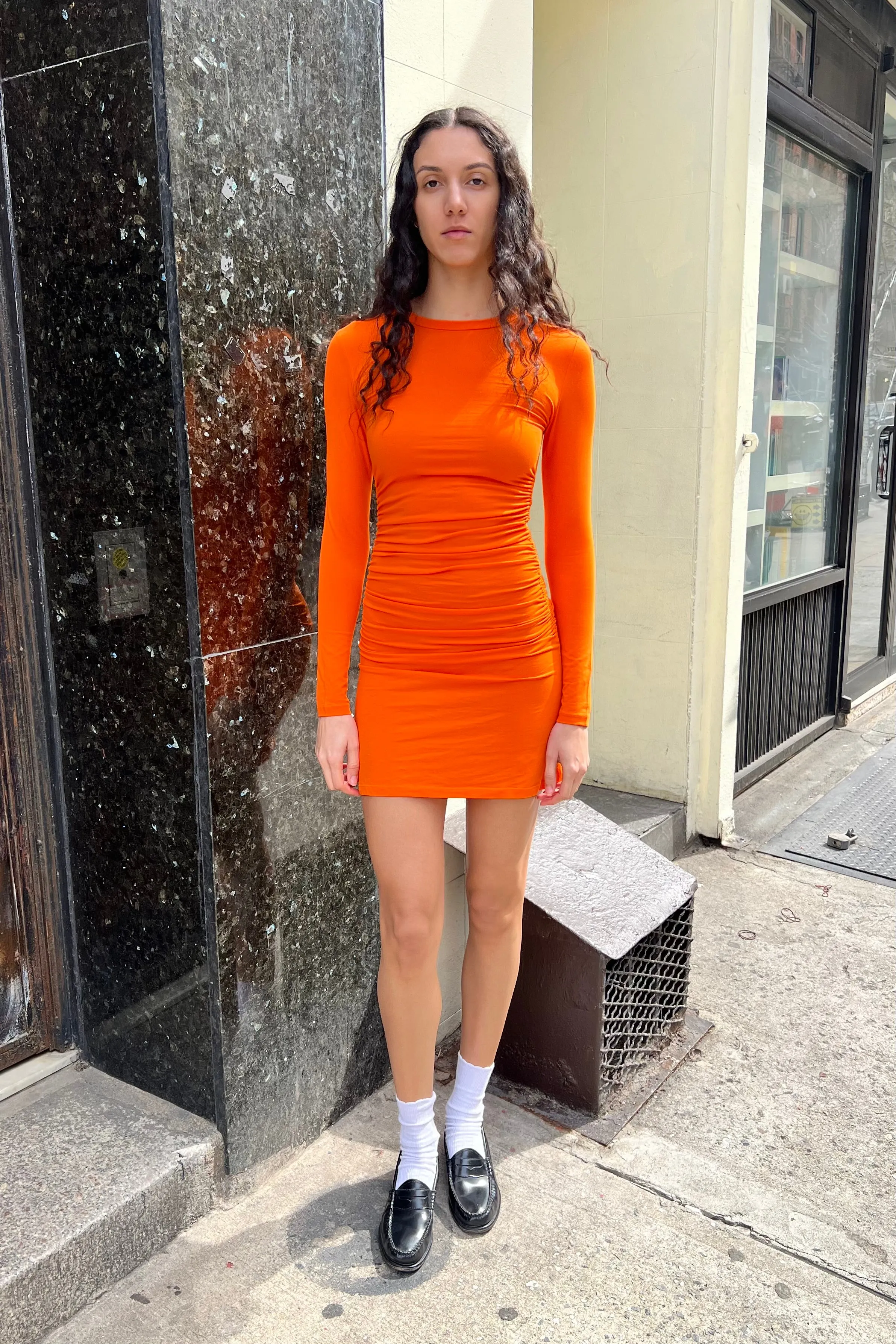 LS Gathered Dress Sample - Turmeric sold by WRAY product image thumbnail 2