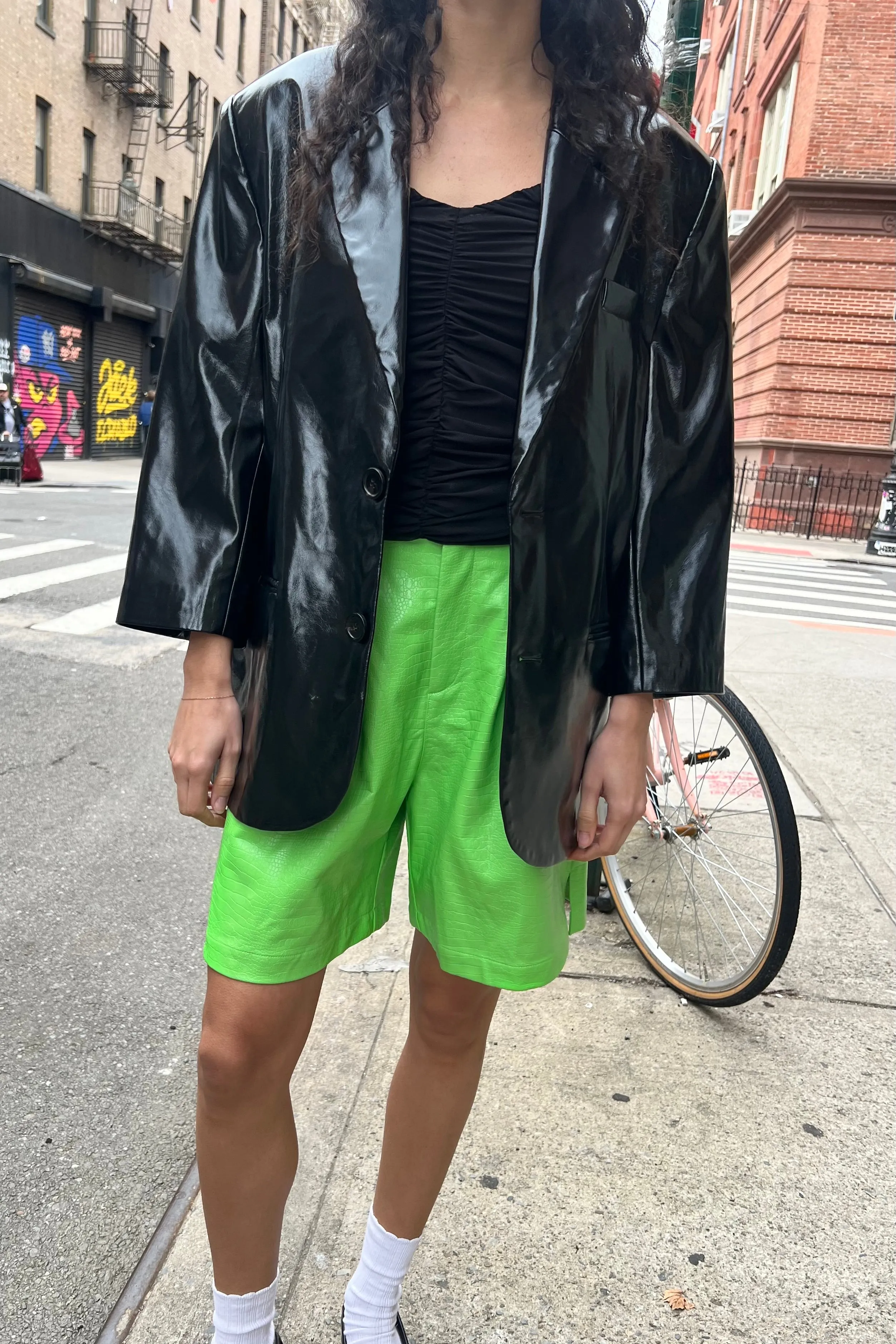 Vegan Leather Blazer Sample - Oil Slick sold by WRAY product image thumbnail 3