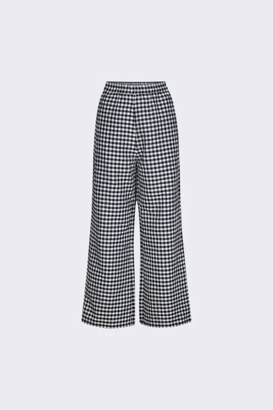 Luna Pant - Black Check sold by WRAY