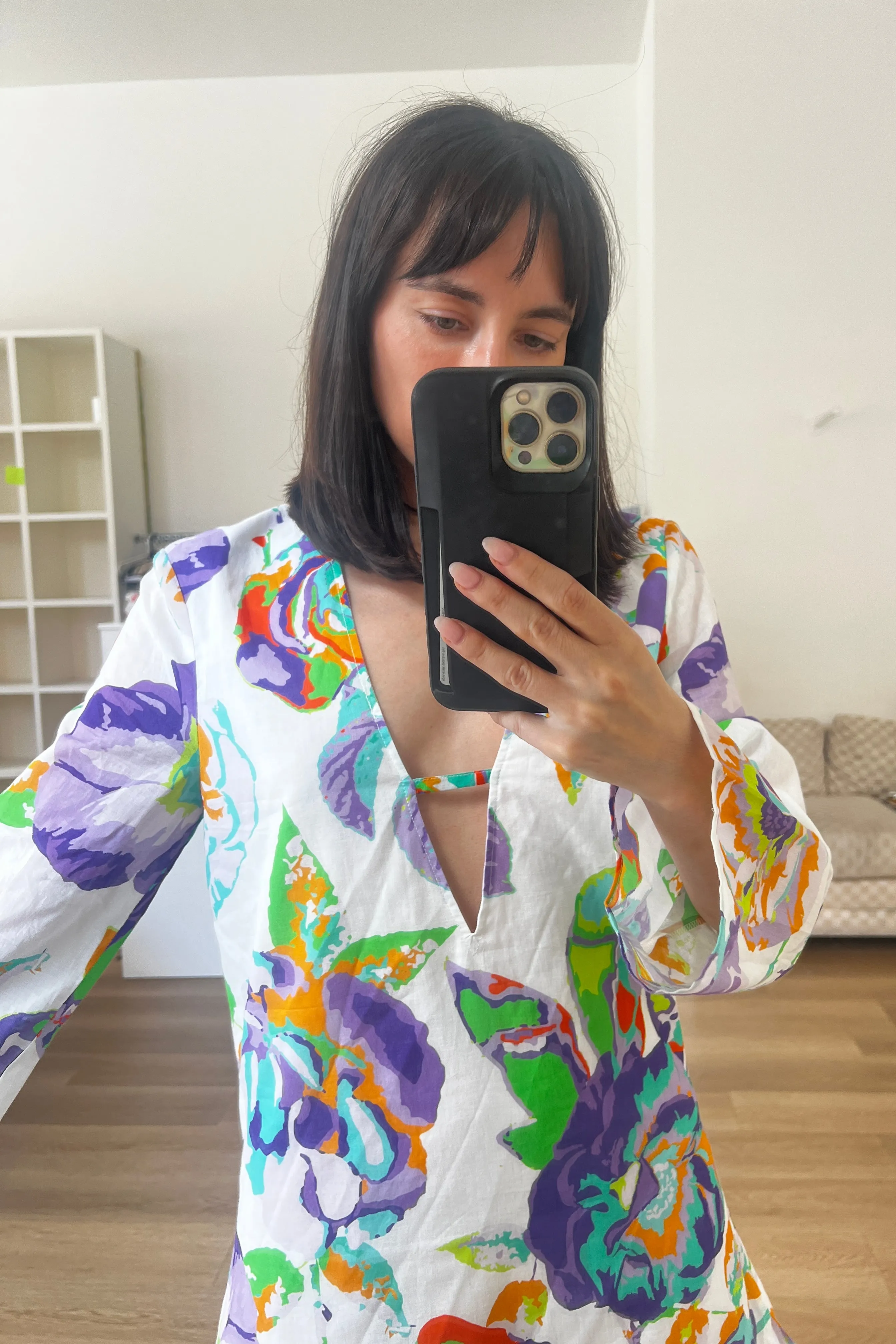 Floral Long Sleeve Sheer Dress Sample sold by WRAY