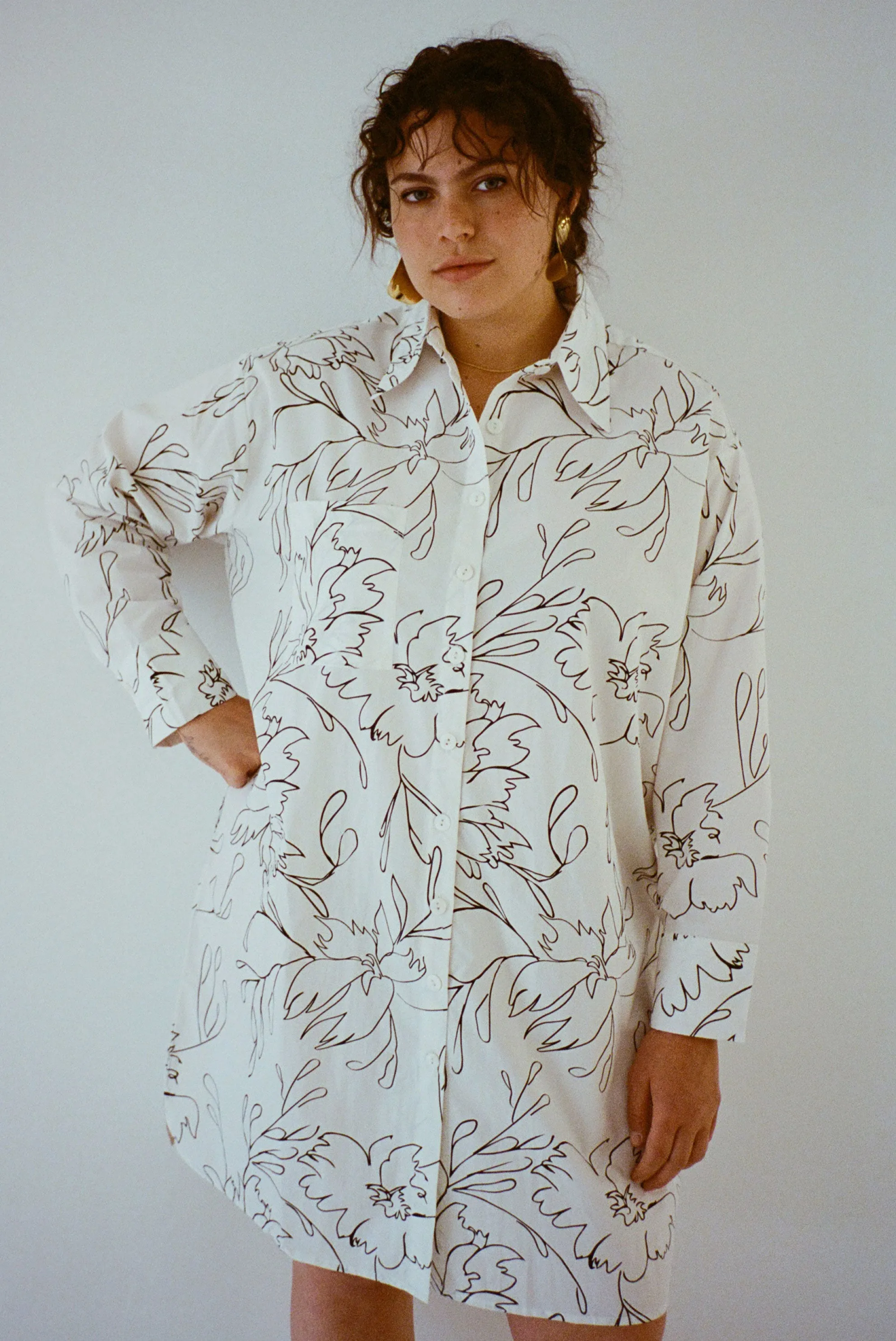 Etore Shirt Dress - Quill sold by WRAY product image thumbnail 3