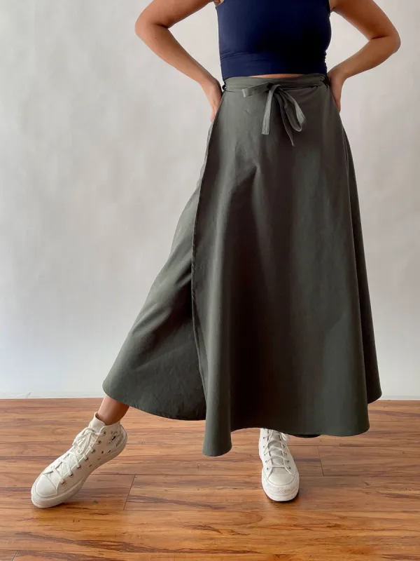 EUCALYPTUS MAXINE WRAP SKIRT sold by Free Label