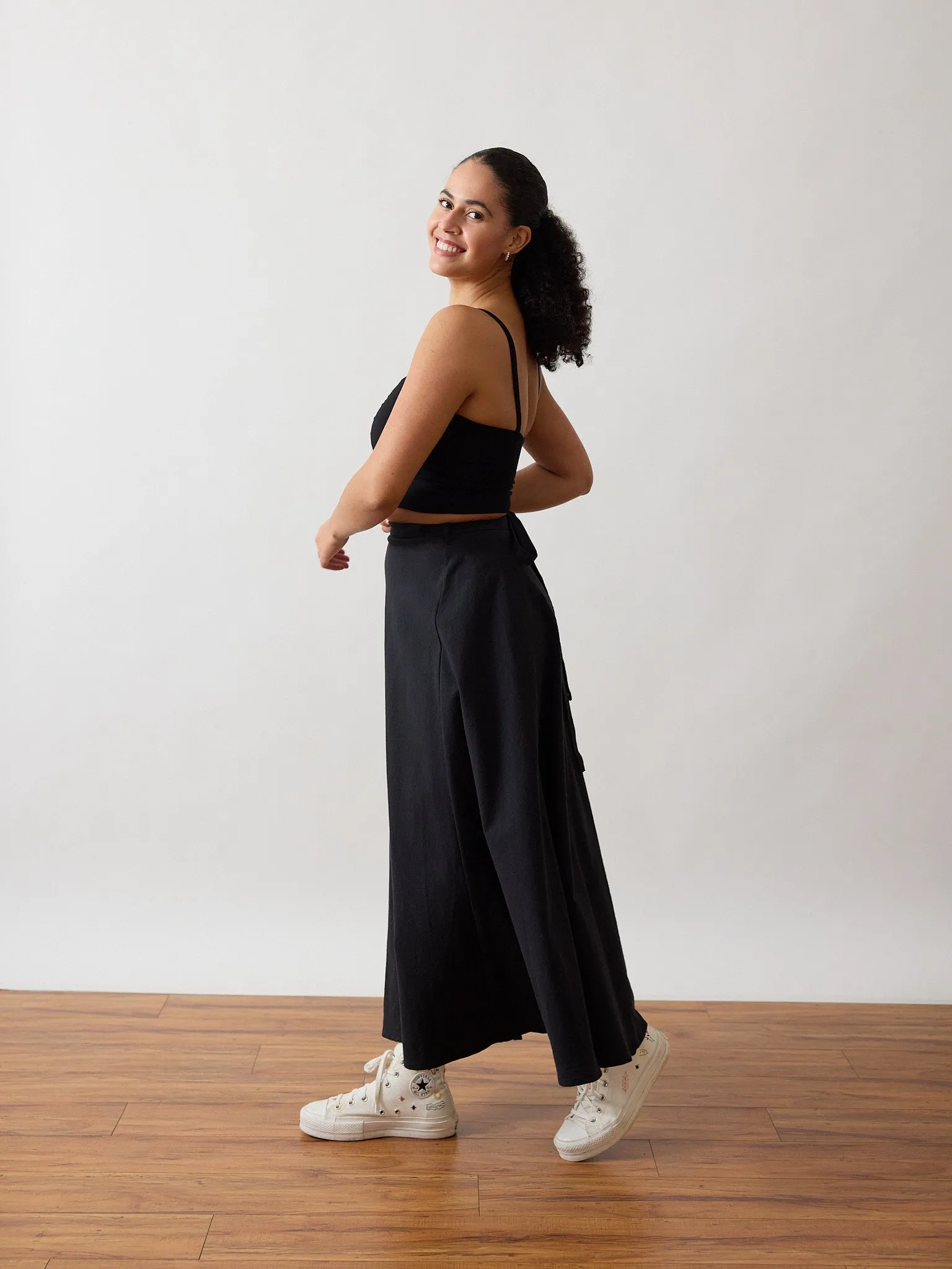 BLACK MAXINE WRAP SKIRT sold by Free Label product image thumbnail 5