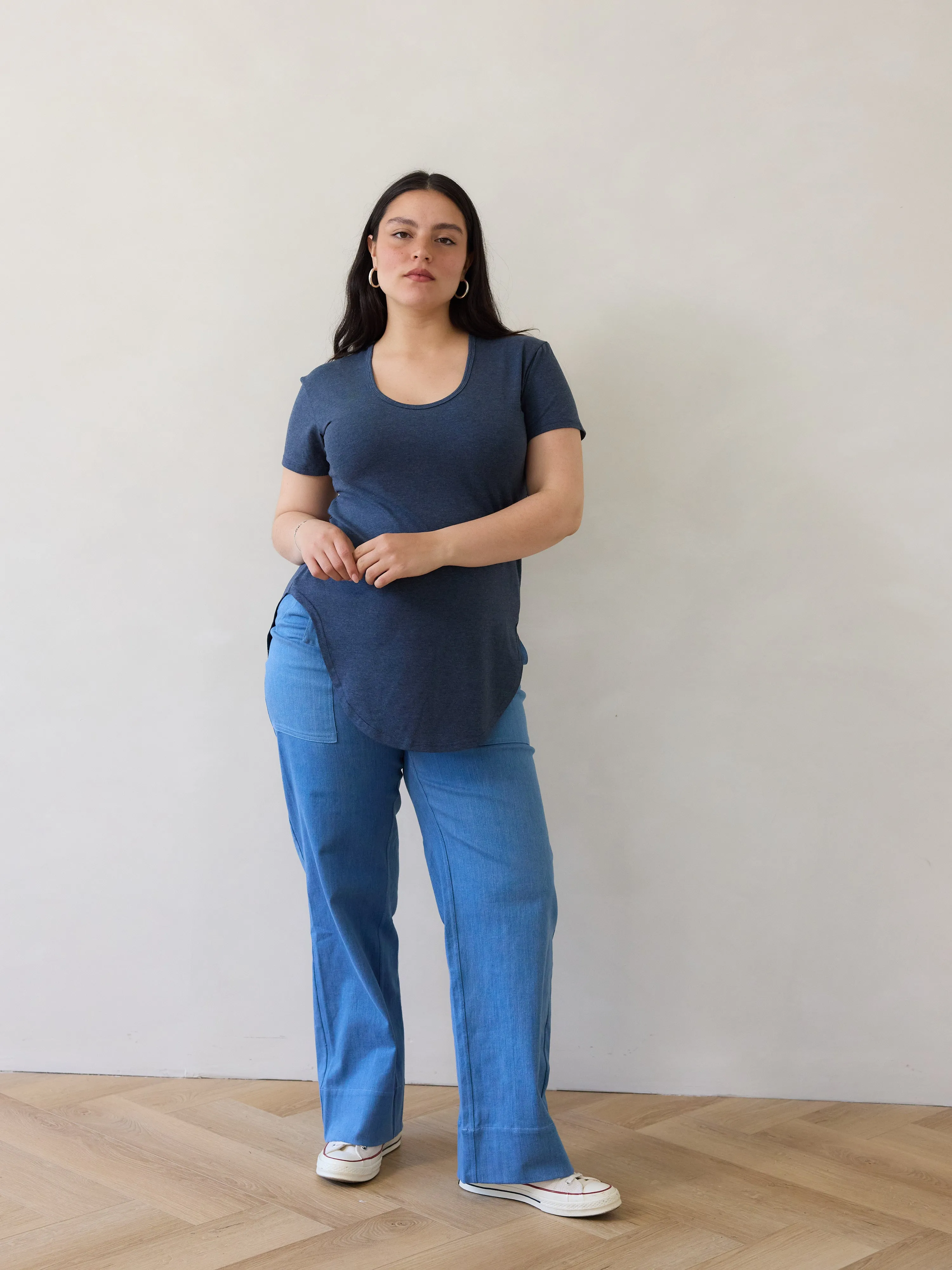 MELANGE BLUE JAIMEE TEE sold by Free Label product image thumbnail 3