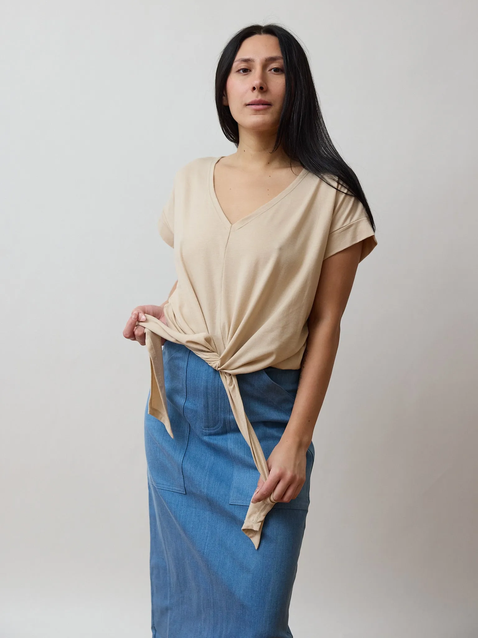 BEIGE PENNY TEE sold by Free Label