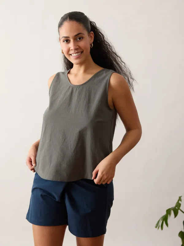 EUCALYPTUS COTTON CREPE MILLIE TANK sold by Free Label