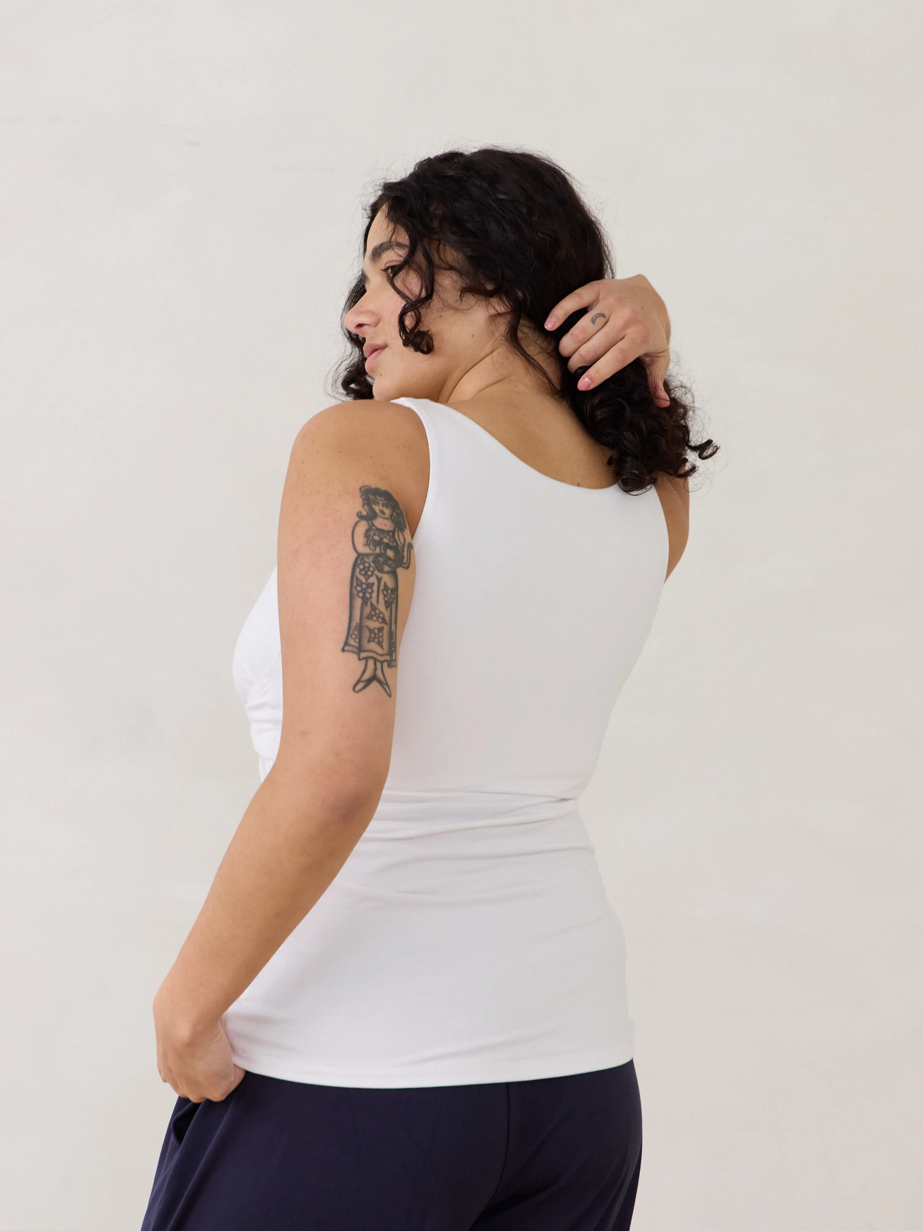 WHITE DANI TANK sold by Free Label product image thumbnail 4