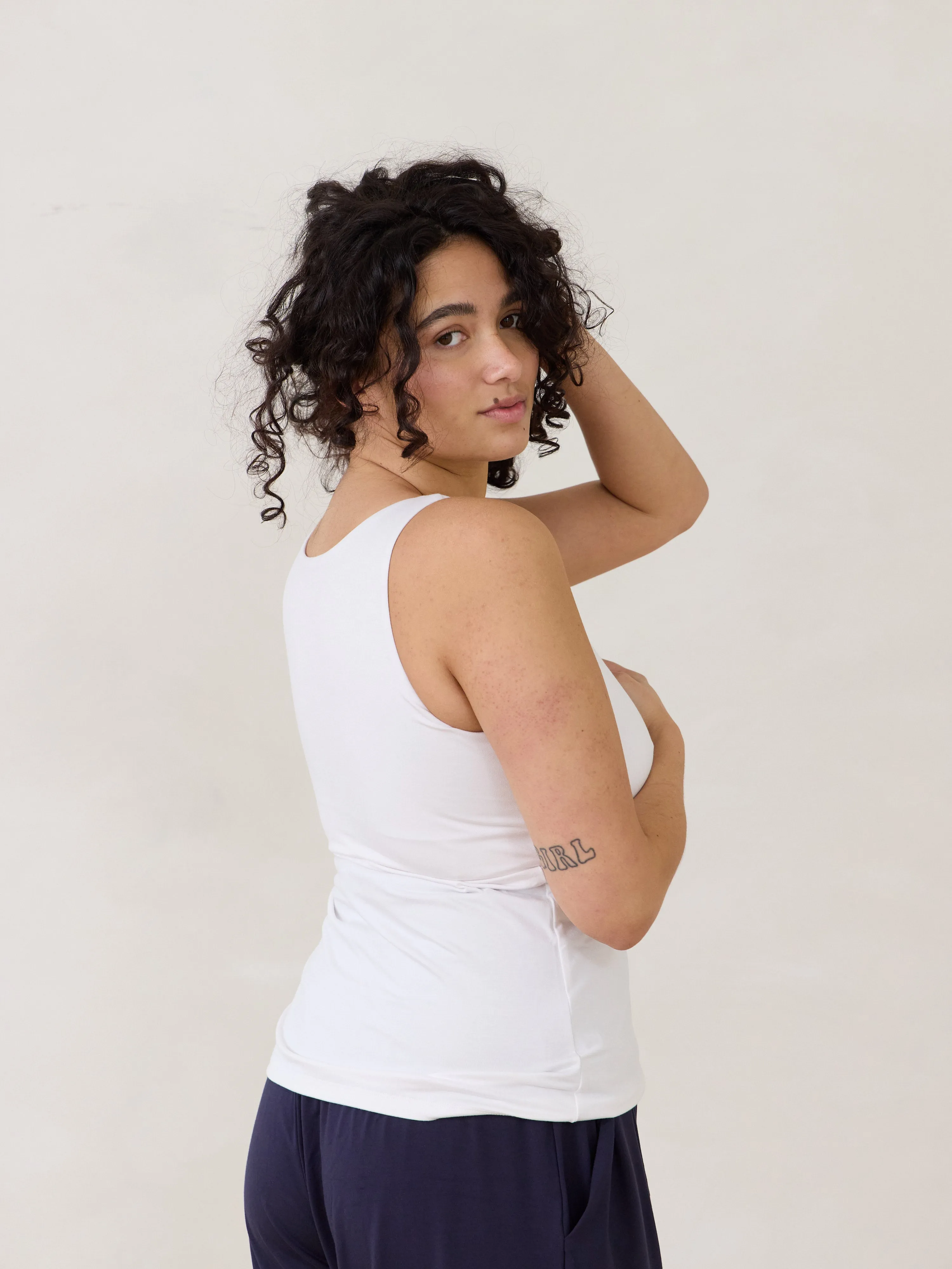 WHITE DANI TANK sold by Free Label product image thumbnail 5