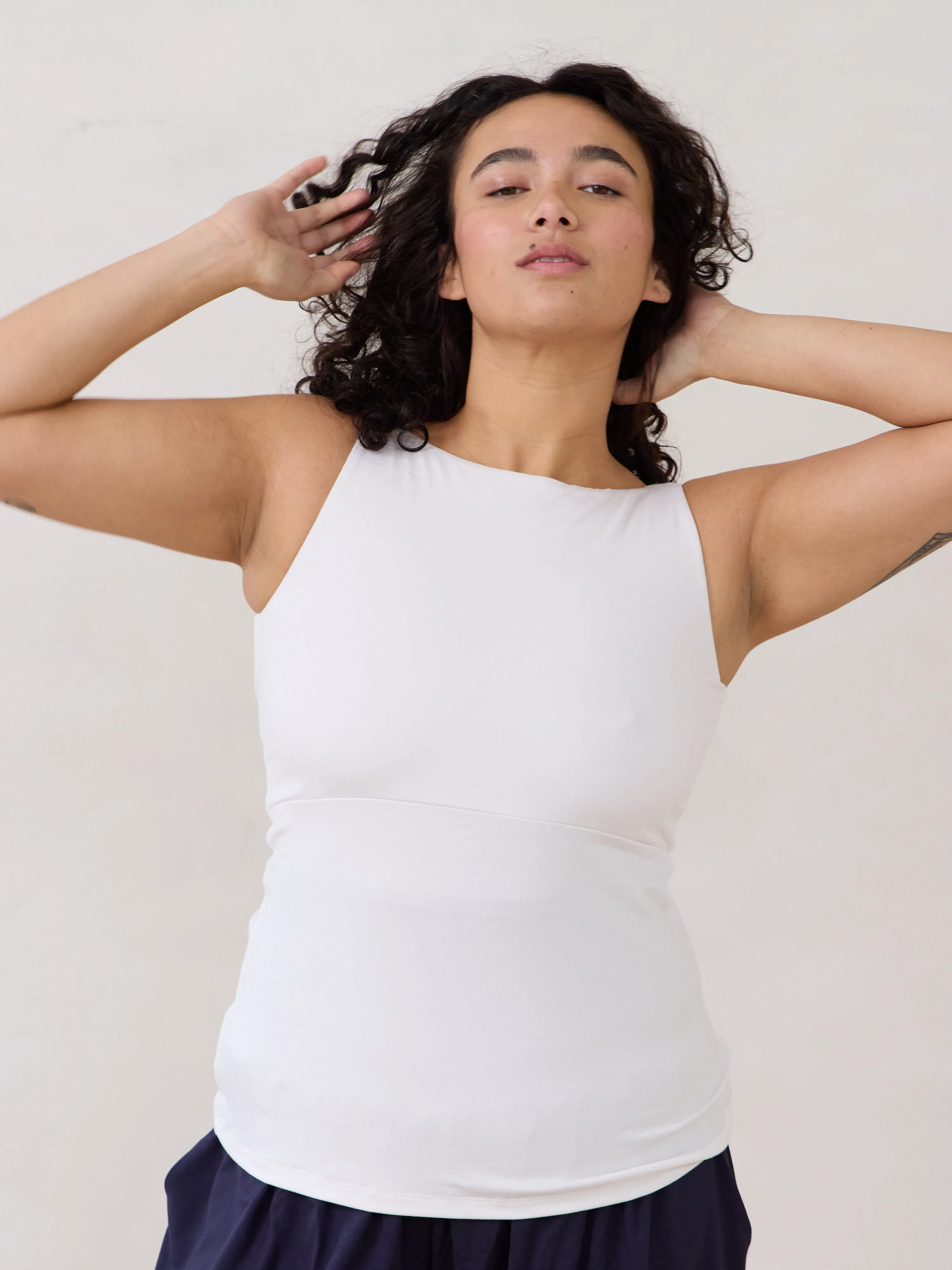 WHITE DANI TANK sold by Free Label