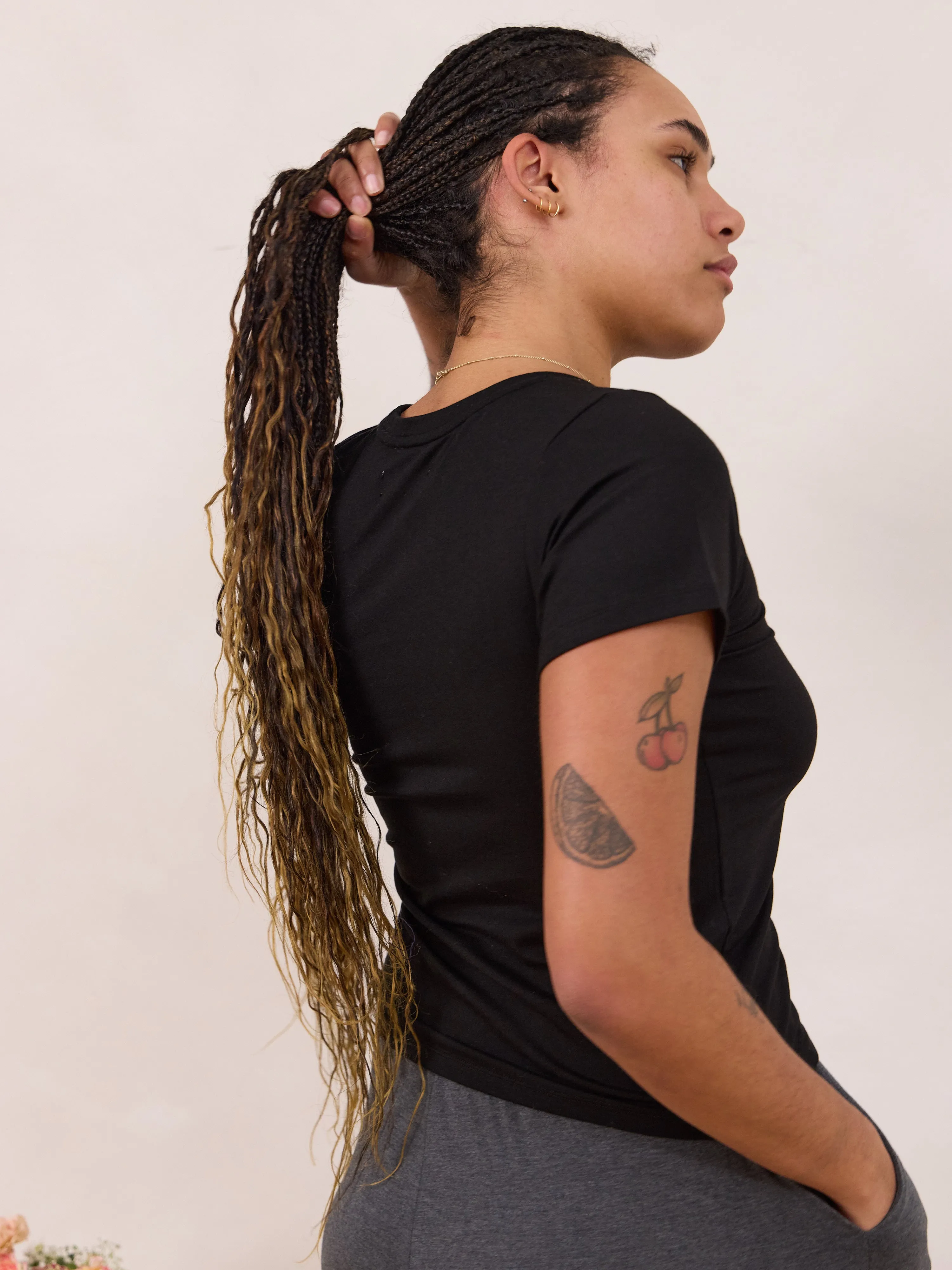 BLACK LYOCELL JENIE TEE sold by Free Label product image thumbnail 2