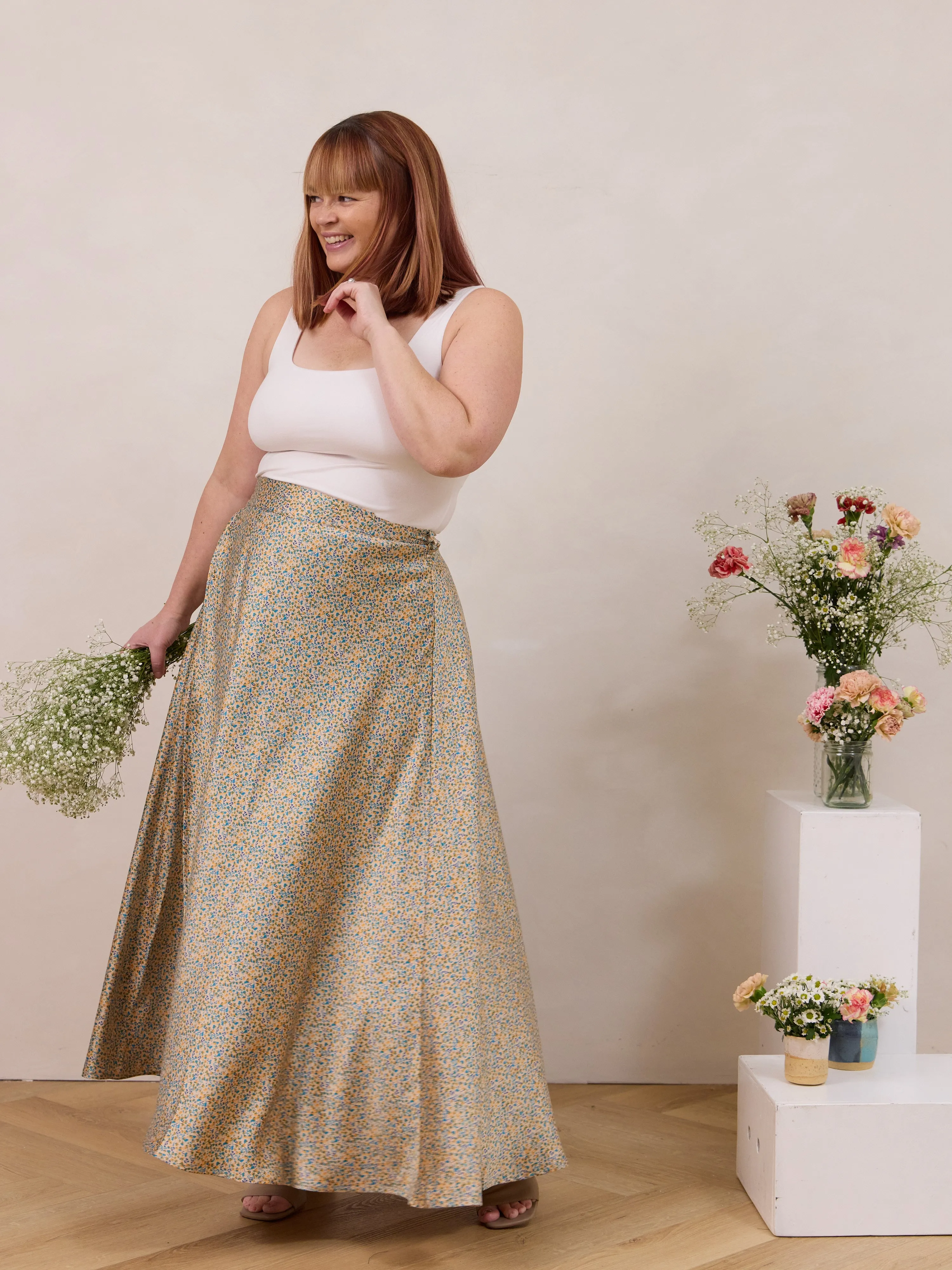 TEAL WILDFLOWER MAXINE WRAP SKIRT sold by Free Label product image thumbnail 4
