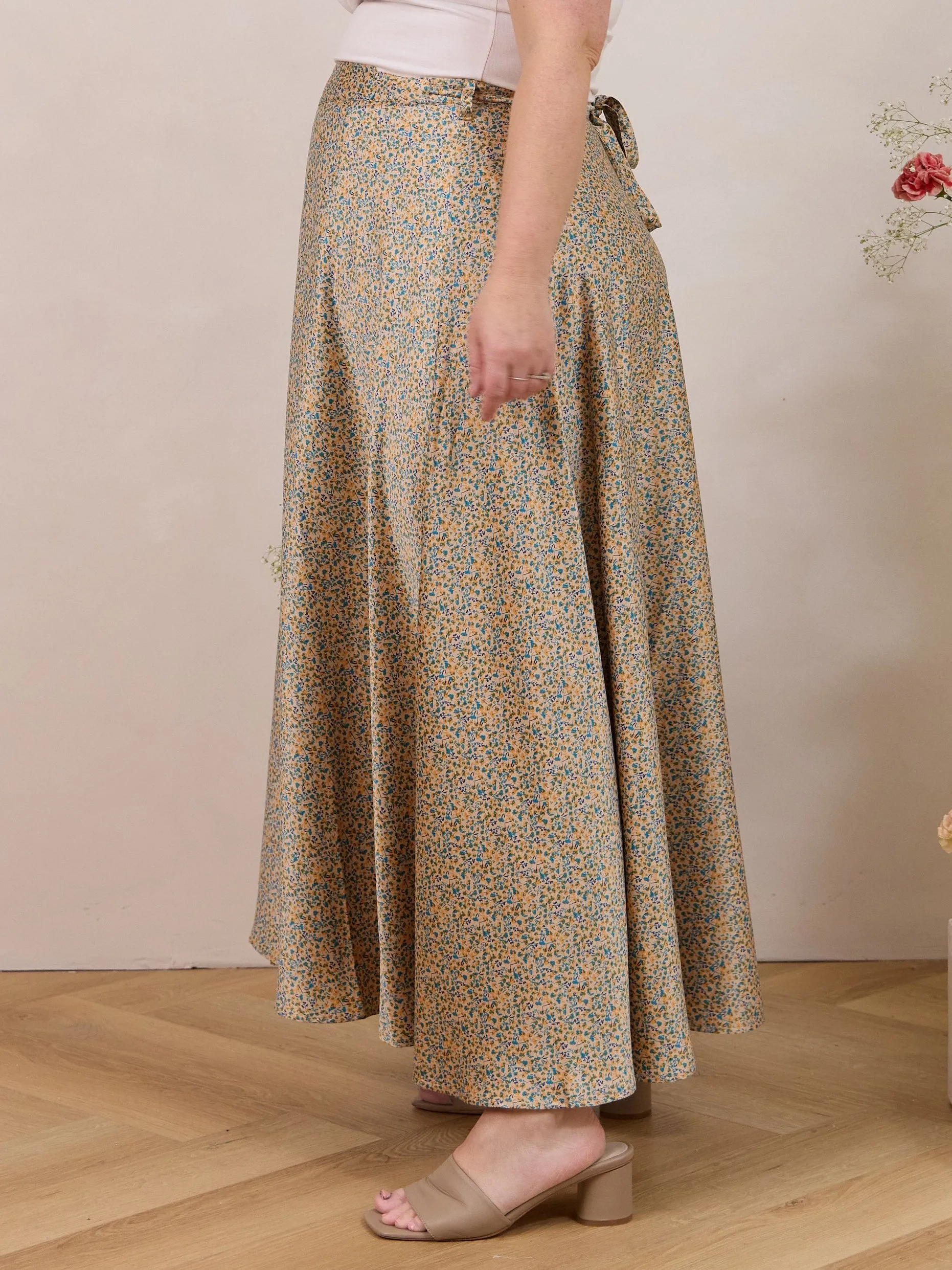 TEAL WILDFLOWER MAXINE WRAP SKIRT sold by Free Label product image thumbnail 3
