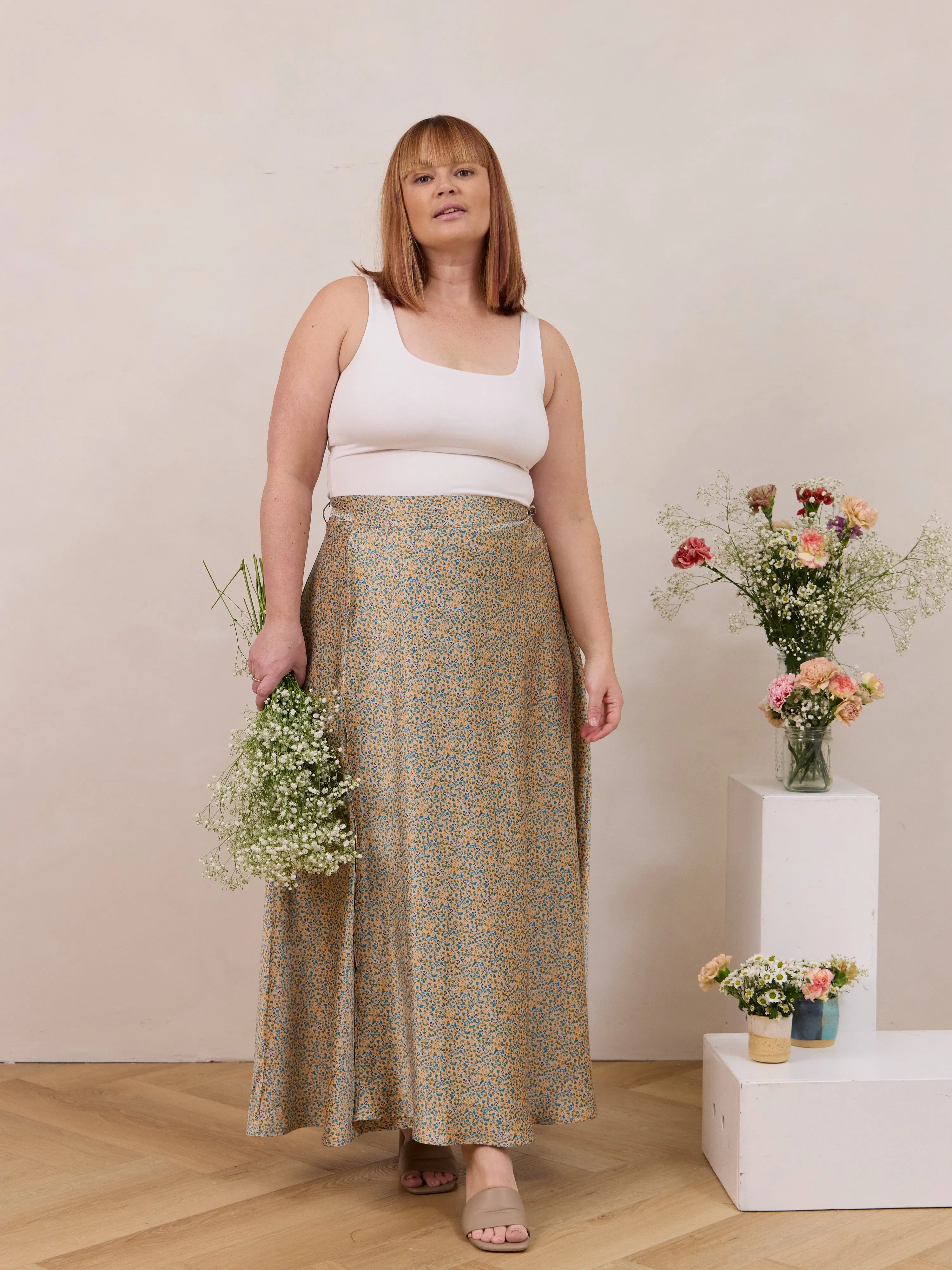 TEAL WILDFLOWER MAXINE WRAP SKIRT sold by Free Label product image thumbnail 5