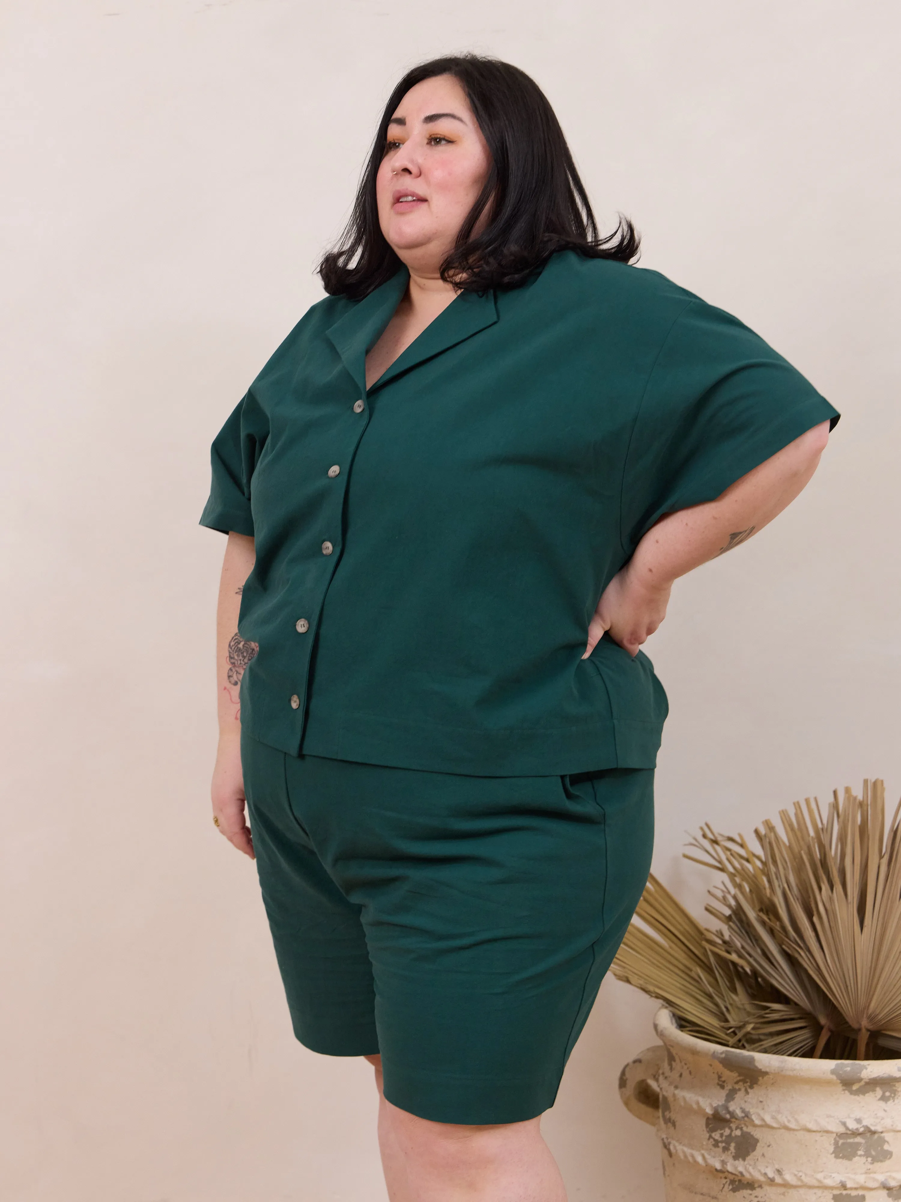 SPIRULINA COTTON CREPE LYNN SHIRT sold by Free Label product image thumbnail 5