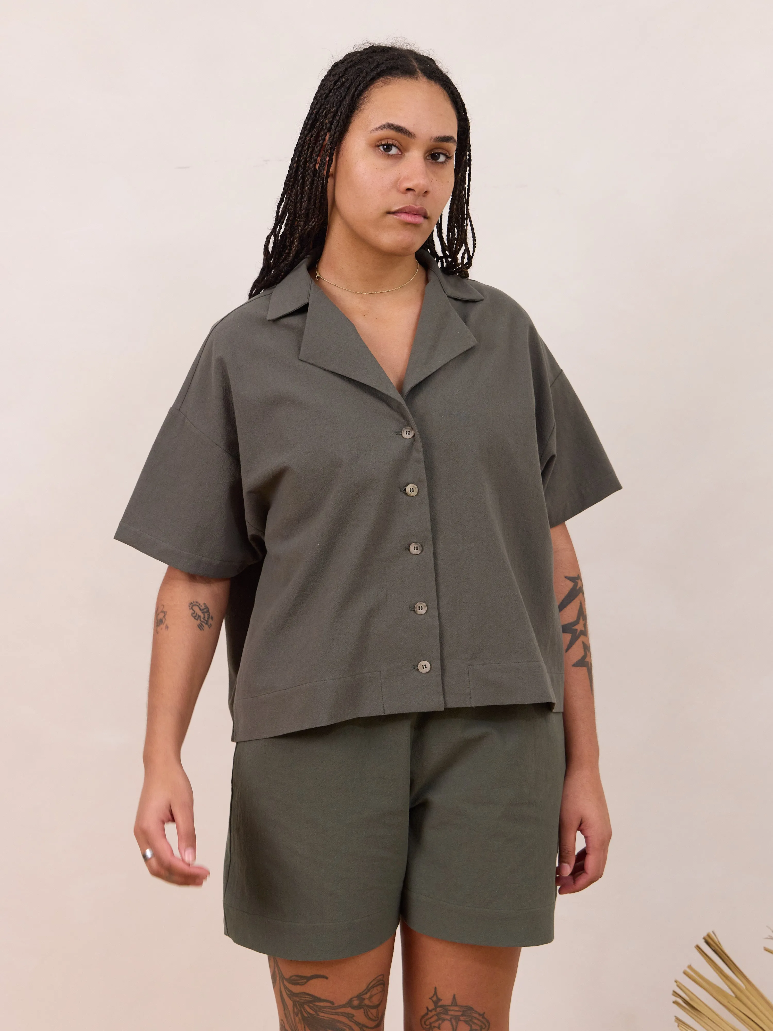 EUCALYPTUS COTTON CREPE LYNN SHIRT sold by Free Label product image thumbnail 5