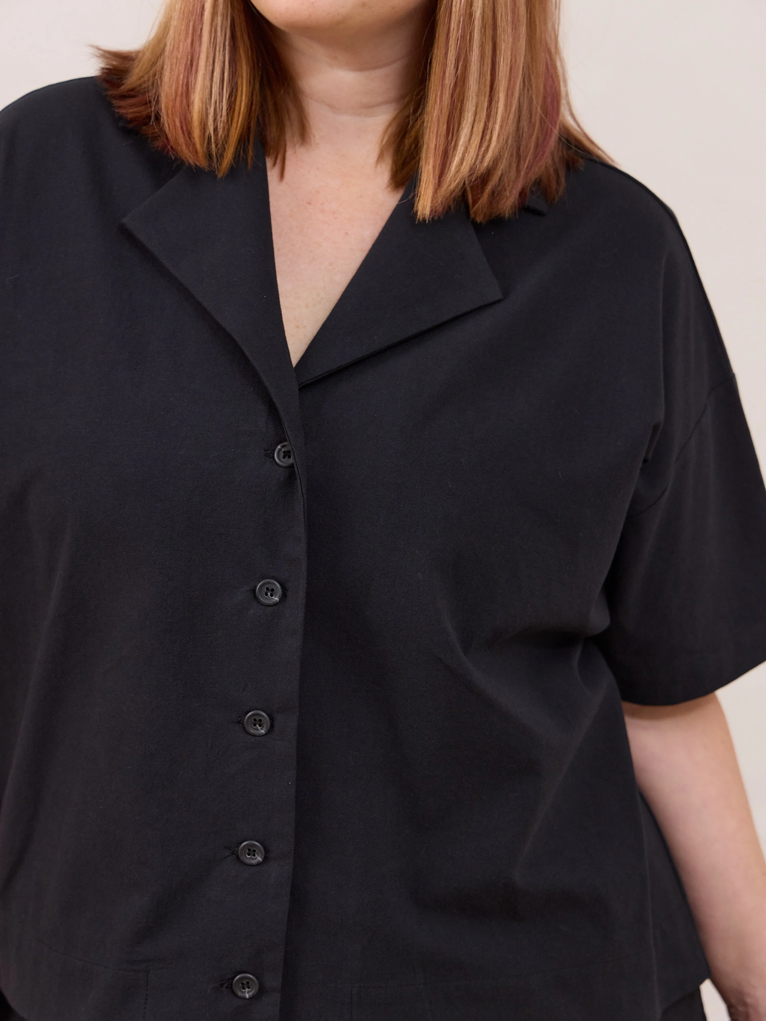 BLACK COTTON CREPE LYNN SHIRT sold by Free Label product image thumbnail 5
