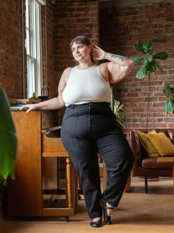 BLACK COTTON TAYLOR PANT made by Free Label