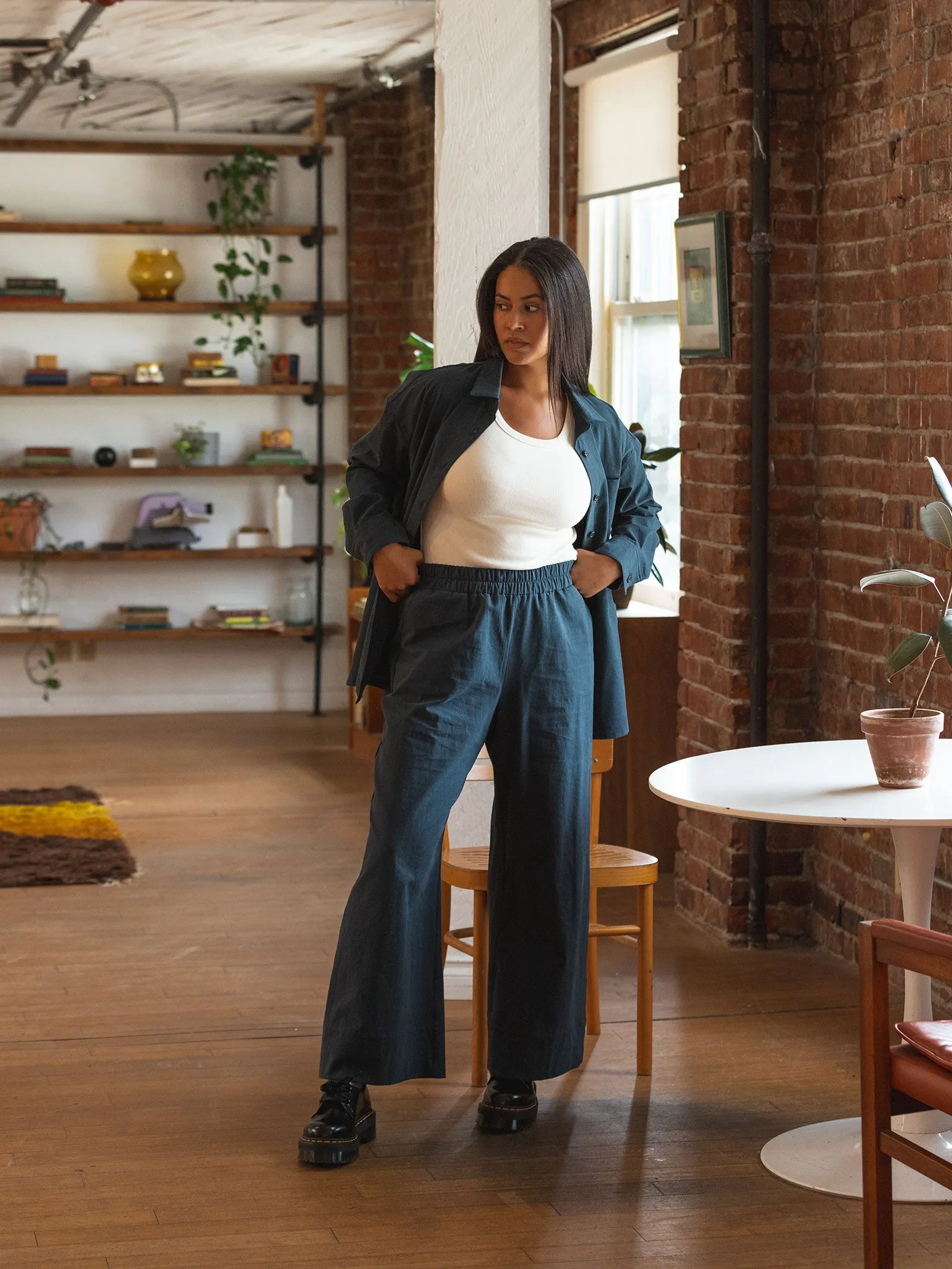 NAVY ORGANIC COTTON LORETTA PANT sold by Free Label product image thumbnail 5