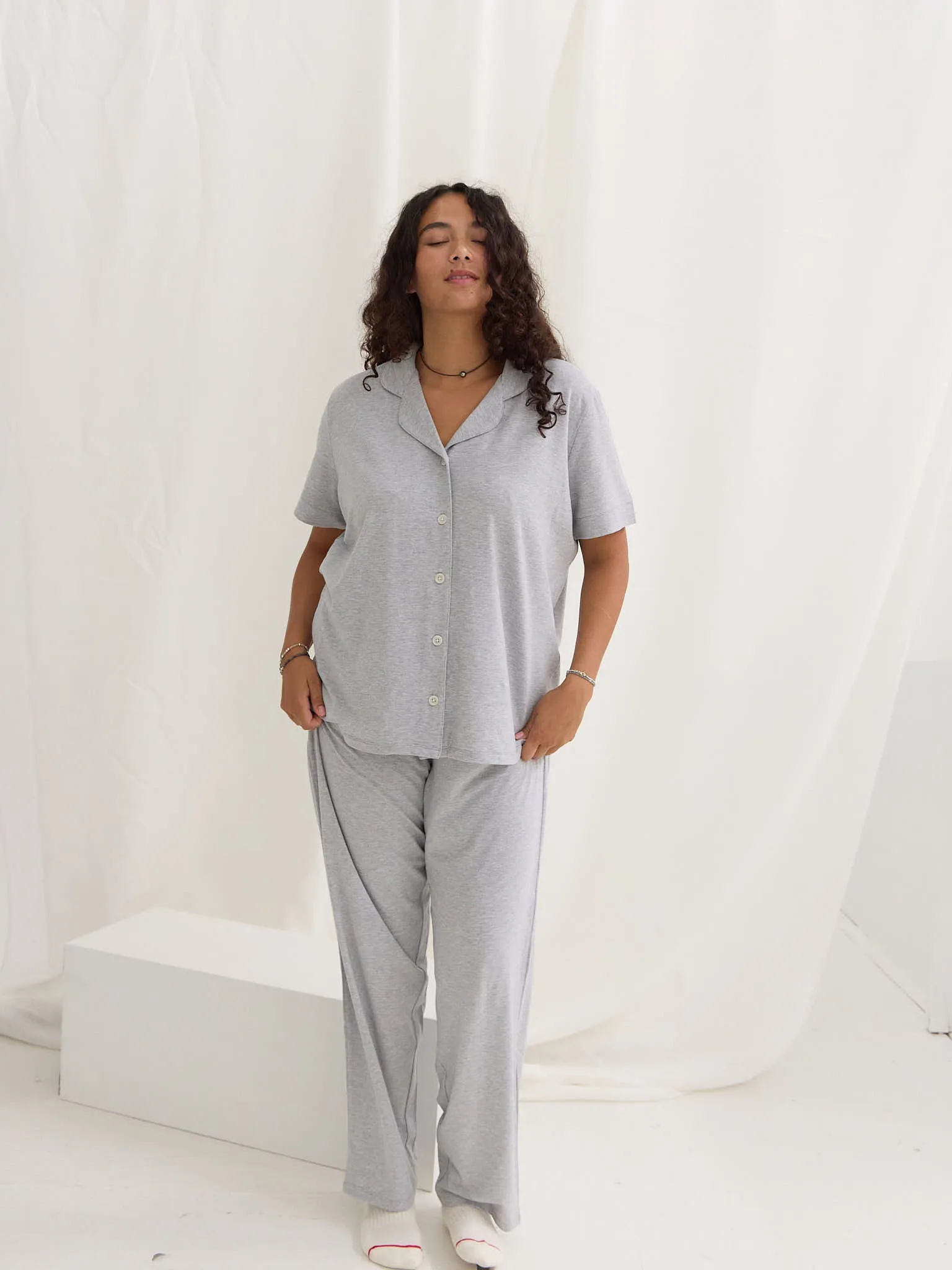 MELANGE GREY MAGGIE PJ SHIRT sold by Free Label product image thumbnail 3