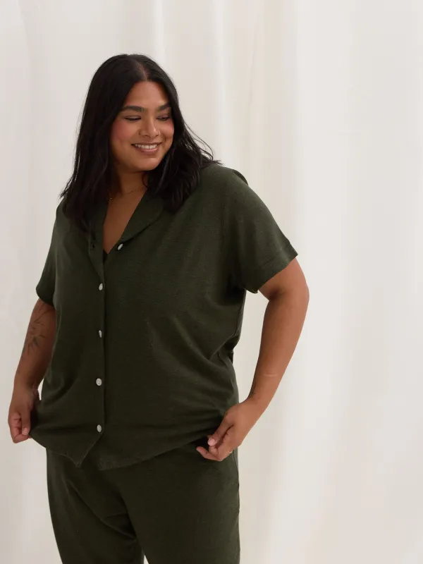 MELANGE GREEN MAGGIE PJ SHIRT sold by Free Label
