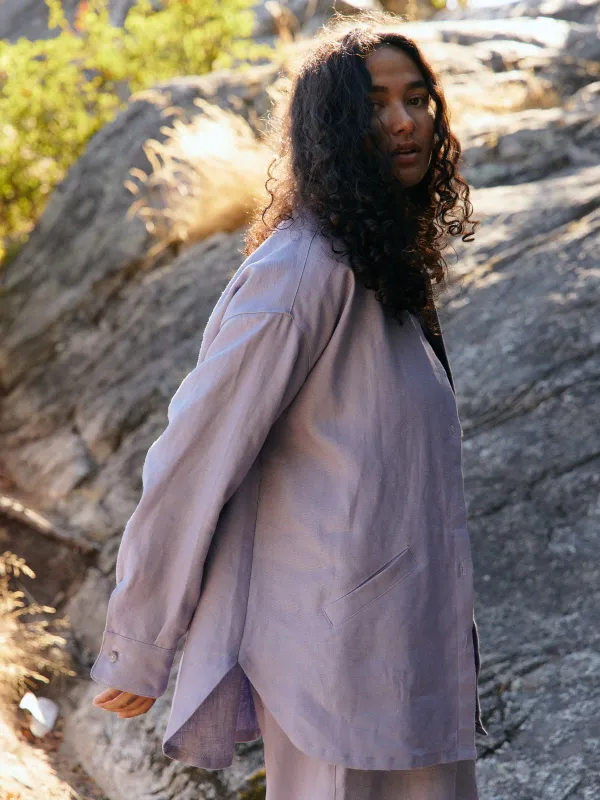 LILAC LINEN CORA SHACKET made by Free Label
