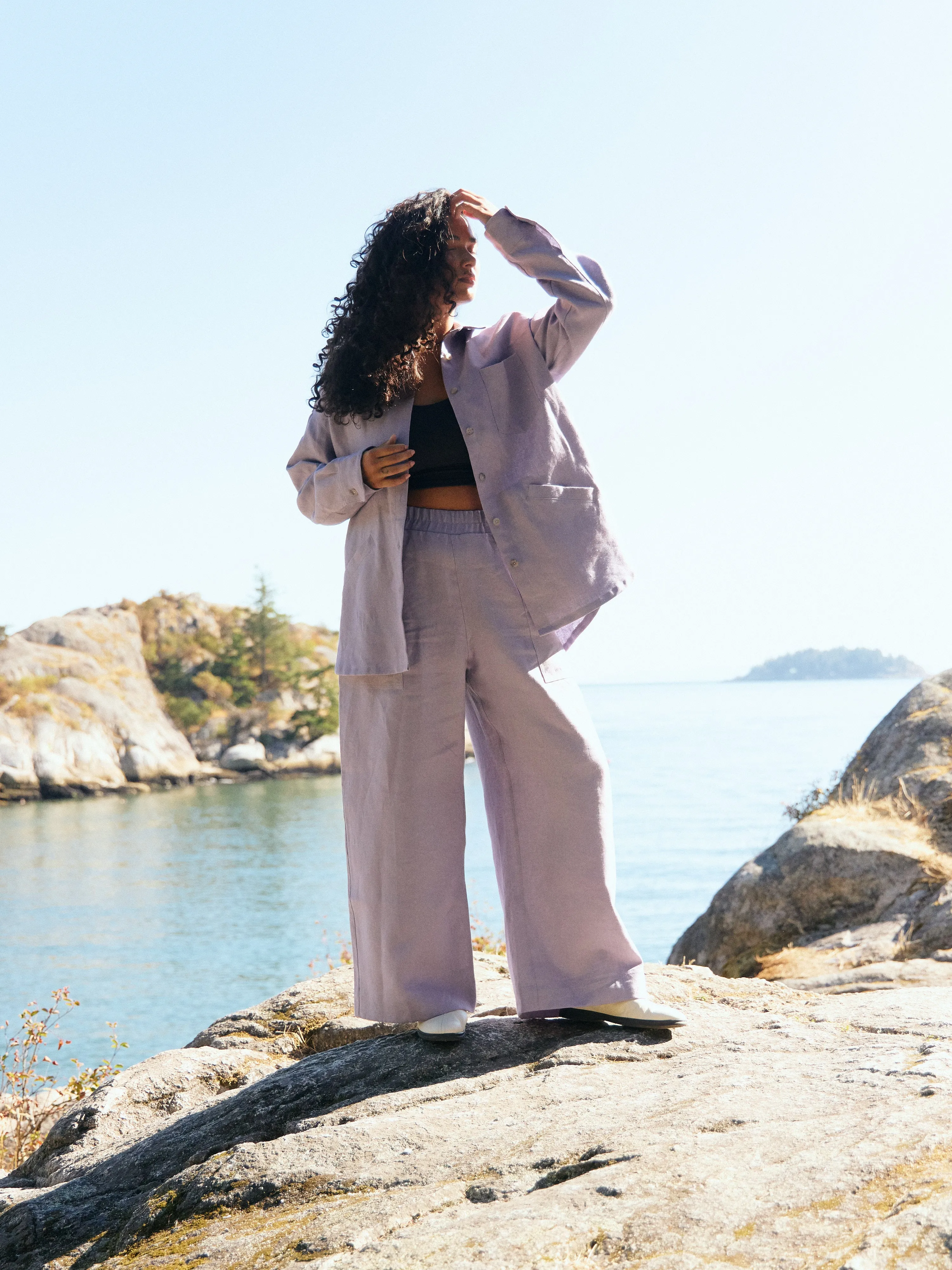 LILAC LINEN LENNON PANT sold by Free Label product image thumbnail 3