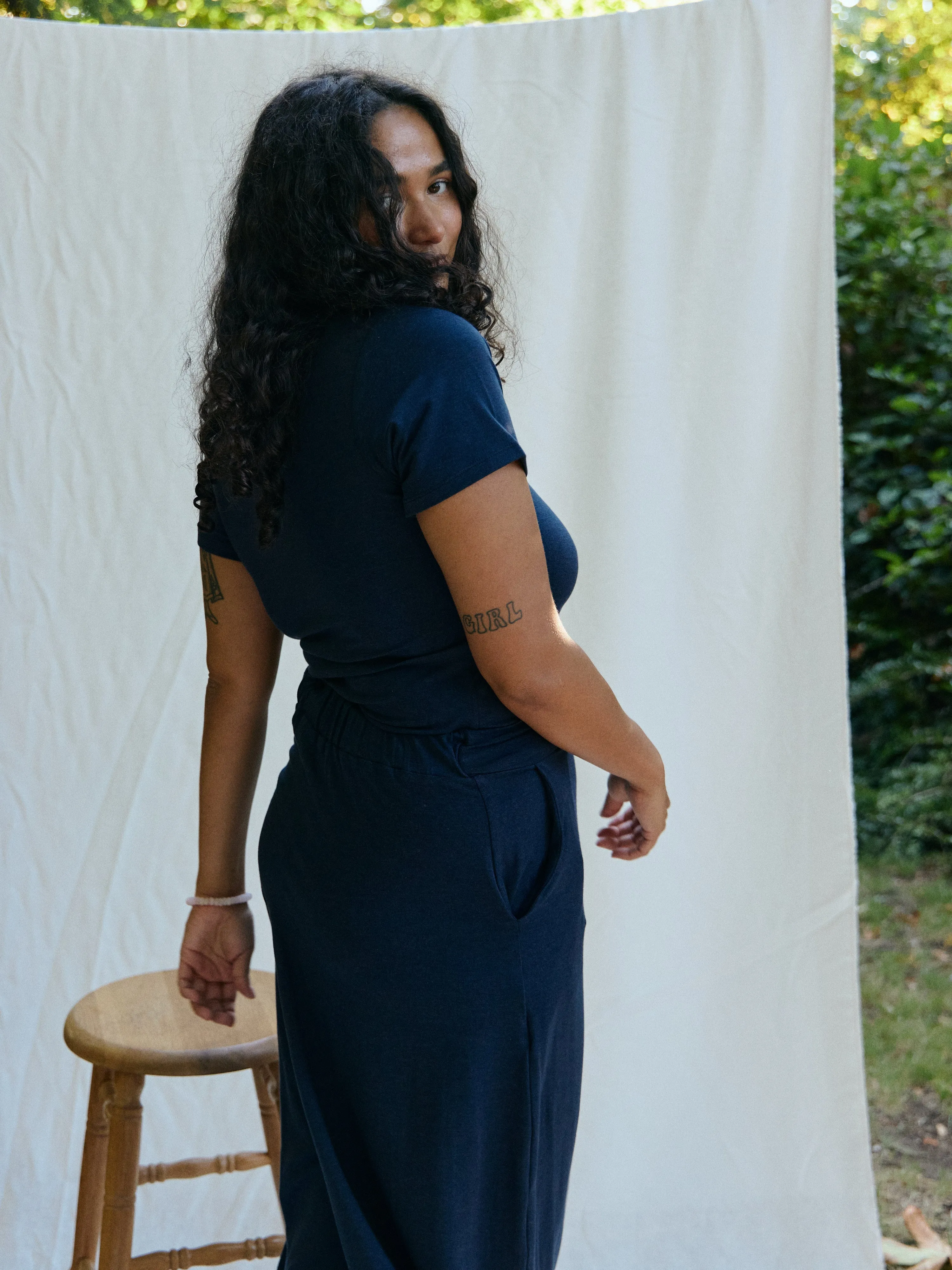 NAVY LYOCELL JENIE TEE sold by Free Label product image thumbnail 2