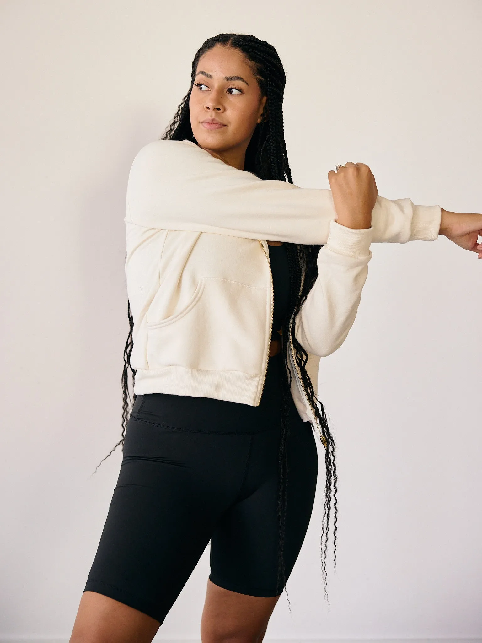 CREAM AUBREY ZIP HOODIE sold by Free Label product image thumbnail 2