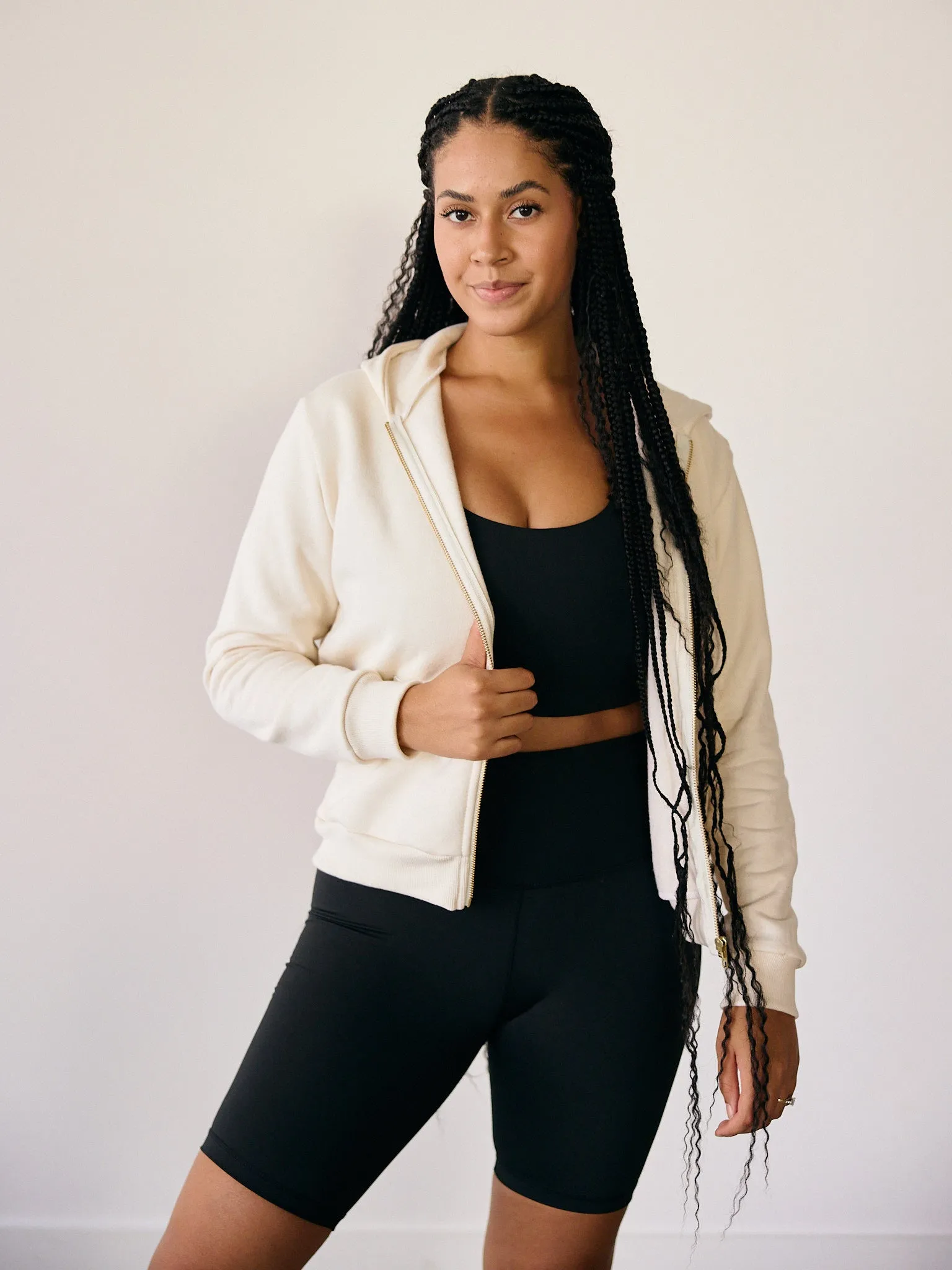 CREAM AUBREY ZIP HOODIE sold by Free Label product image thumbnail 3