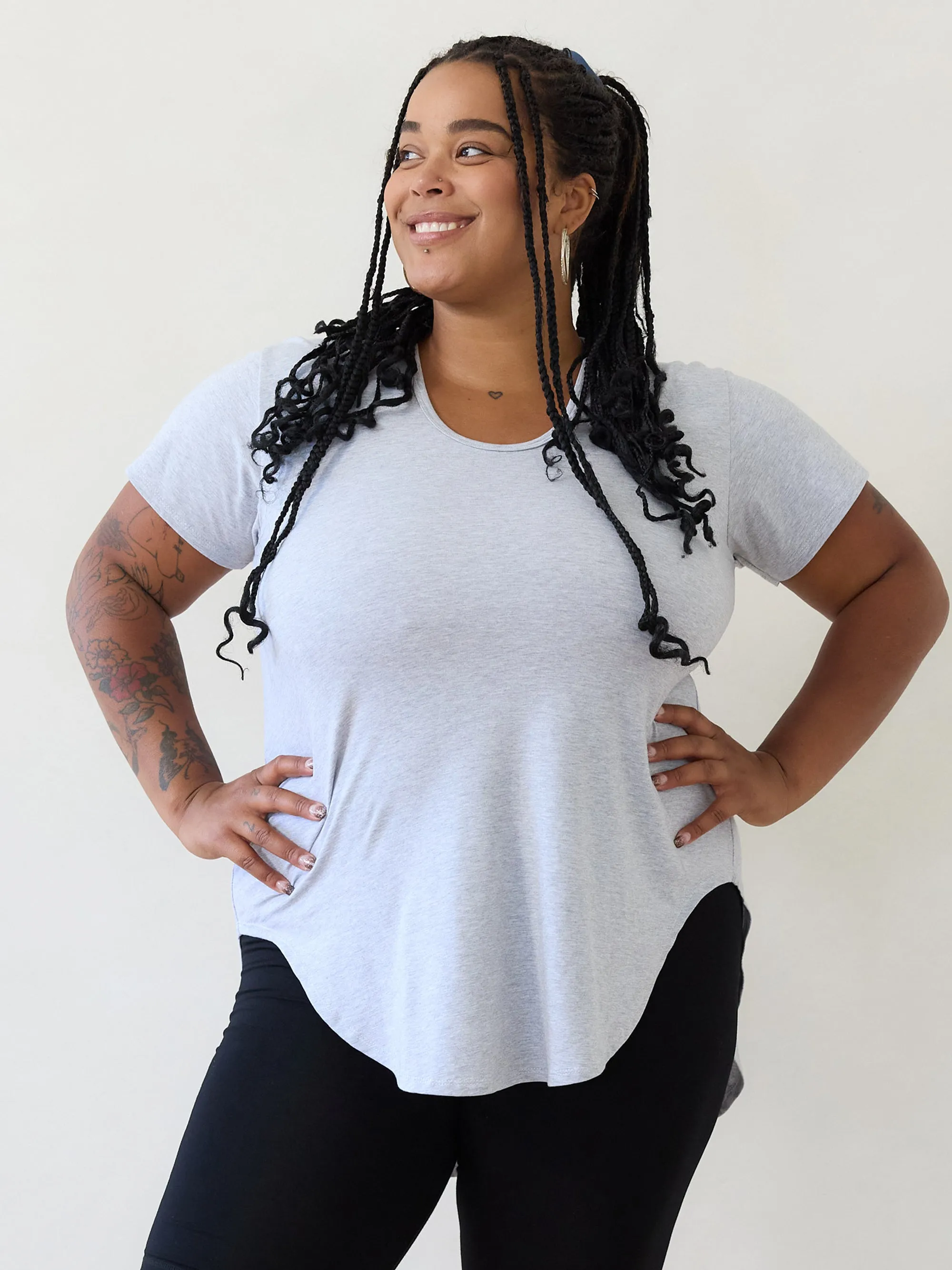 MELANGE GREY JAIMEE TEE sold by Free Label product image thumbnail 4