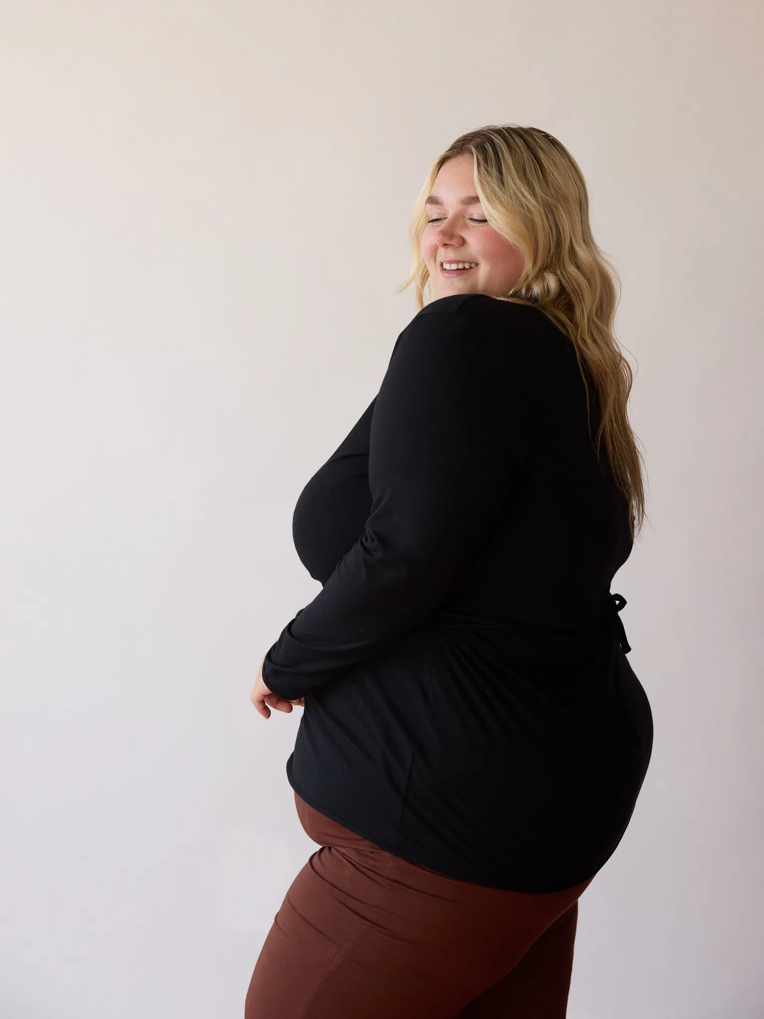 BLACK CHARLENE WRAP TOP sold by Free Label product image thumbnail 5