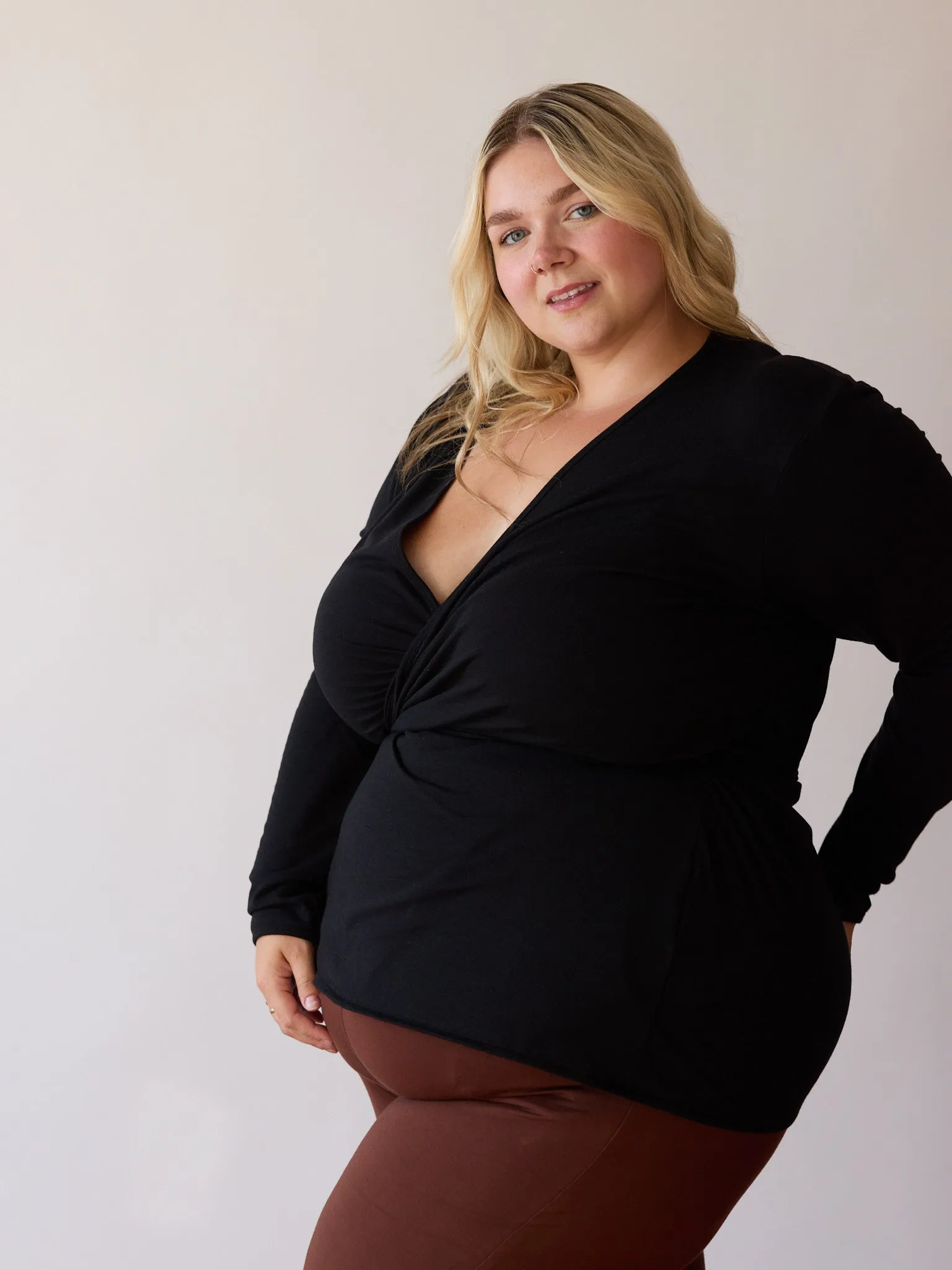 BLACK CHARLENE WRAP TOP sold by Free Label product image thumbnail 4