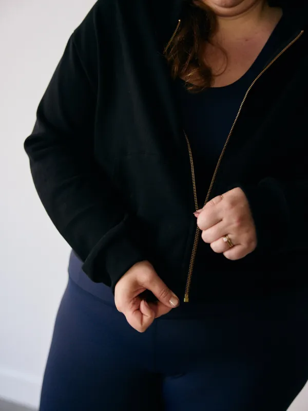 BLACK AUBREY ZIP HOODIE sold by Free Label